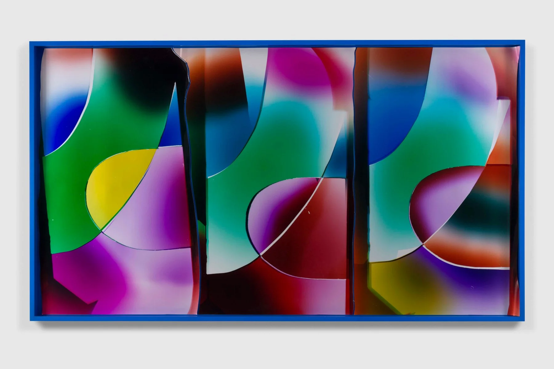  
“091, 092, 093” 2020
 Chemical treatment on RA-4 paper in frame
 90 x 50 inches
 (228.6 x 127 cm)
 Repetition and Difference, Van Doren Waxter, New York, NY, Mariah Robertson, photography, art  