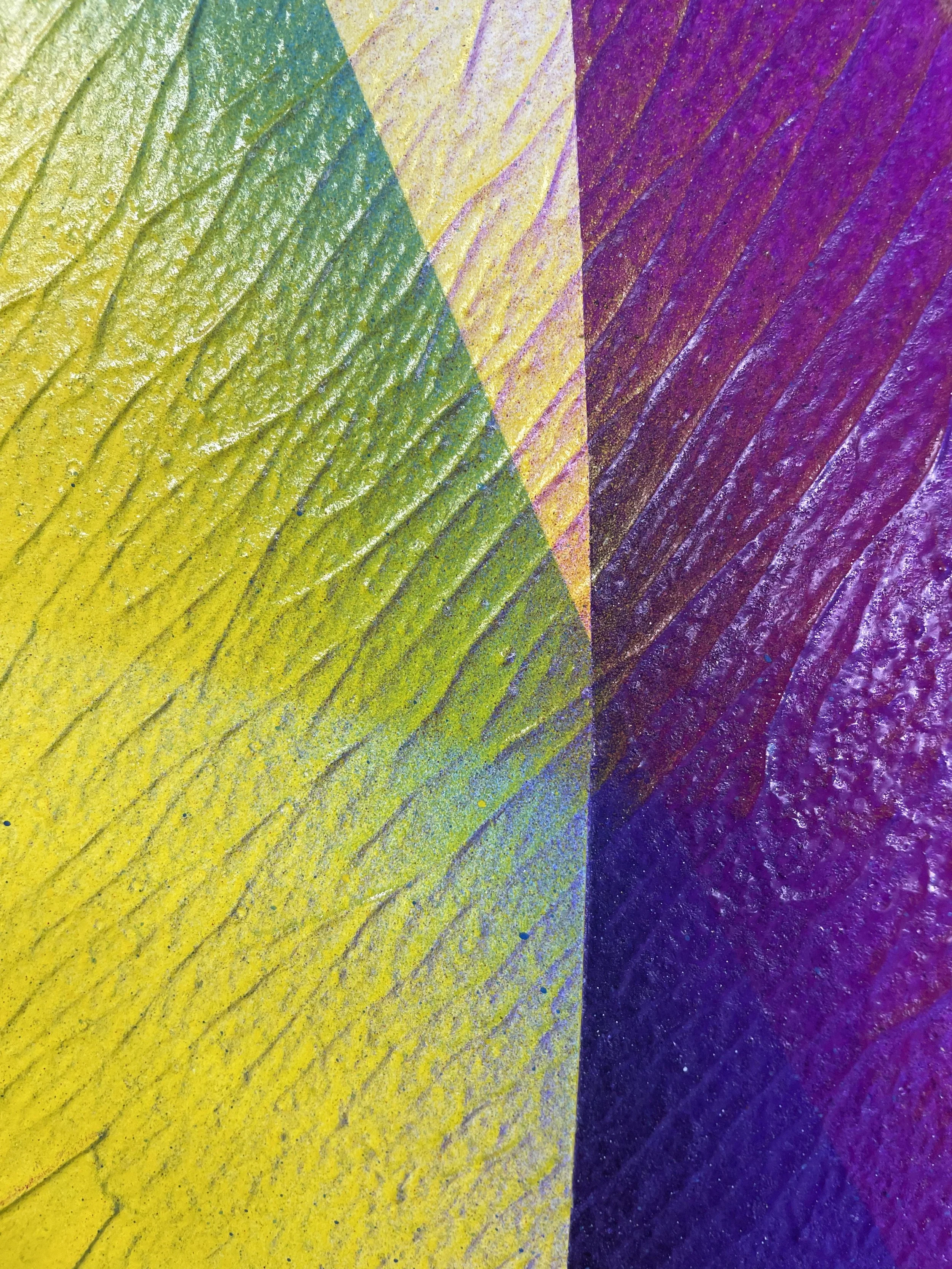 Detail, 2025, Painting 2 (Portrait, Translation, Interpretation), 11 x 12 feet, acrylic on aluminum (studio view; commissioned for permanent installation at the U.S. Consulate, Erbil, Iraq)