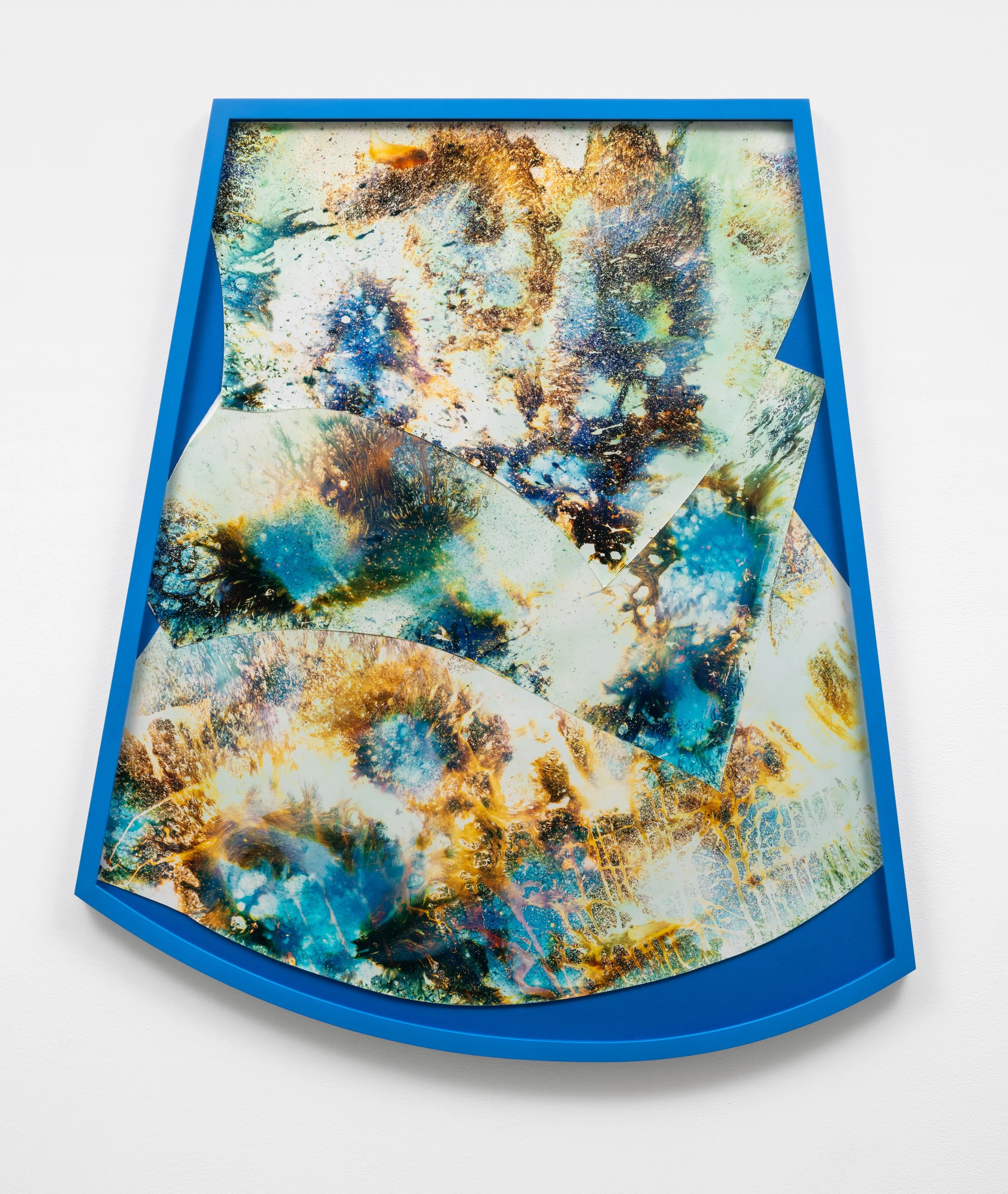  
018, 029, 032_2018, 2022
 Chemical treatment on RA-4 paper in frame
 46.5 x 40.75 inches
 (118.1 x 103.5 cm)
  CUT UP, Lora Reynolds Gallery, Austin, TX, Mariah Robertson, photography, art  