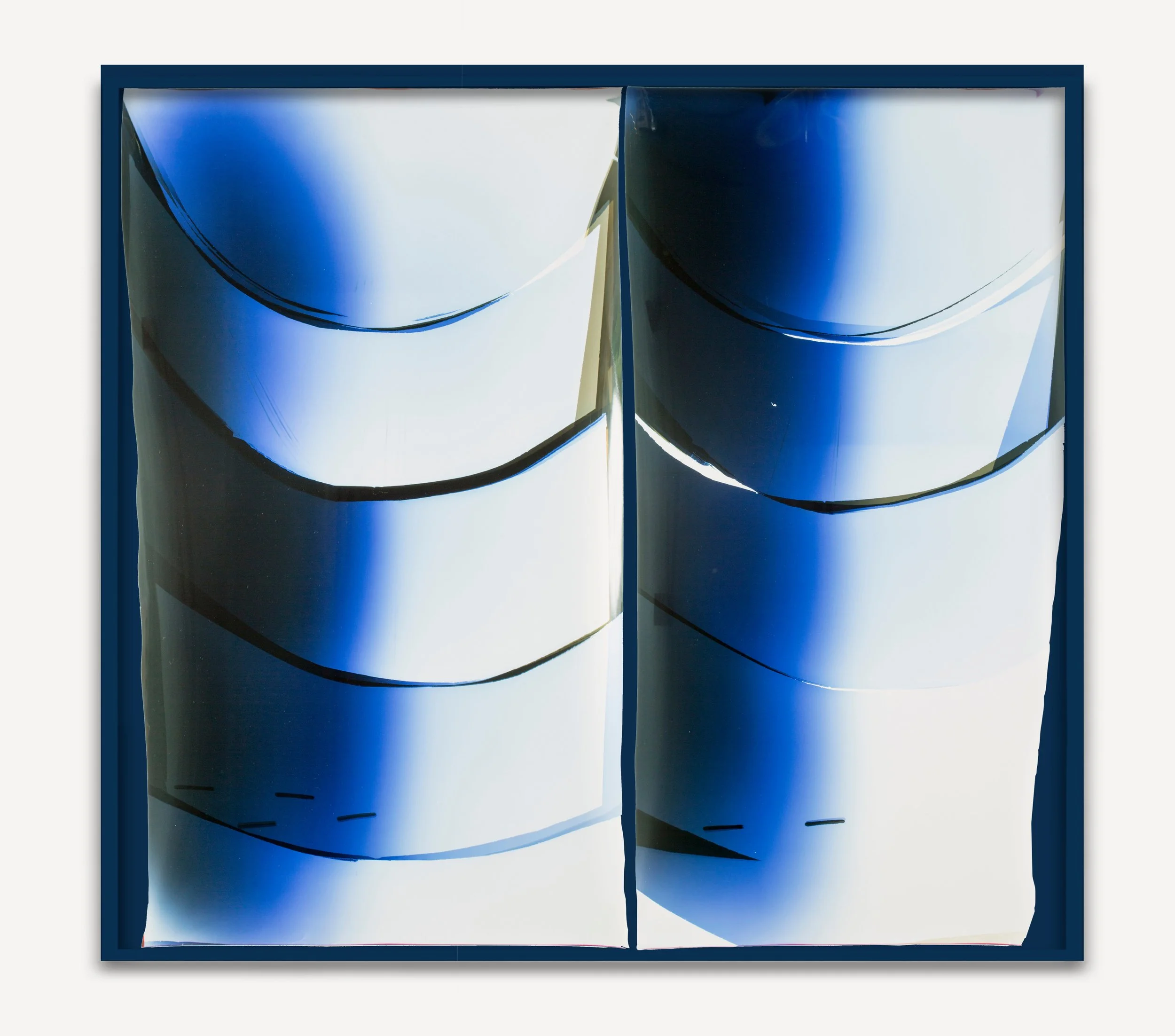  
“005, 006” 2020
 Chemical treatment on RA-4 paper in frame
 55 x 50 inches
 (139.7 x 127 cm)
 Repetition and Difference, Van Doren Waxter, New York, NY, Mariah Robertson, photography, art  