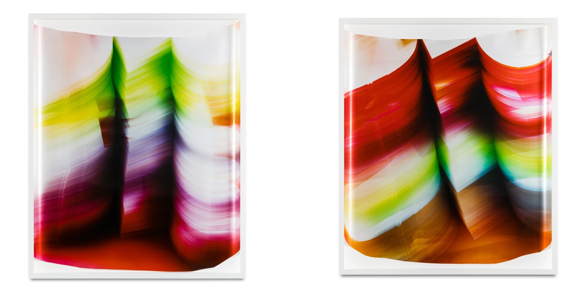  
332 & 333, 2017
 Unique C-Prints
 56 x 50 & 53 x 50 inches
 (142 x 127 and 135 x 127 cm)
  Mariah Robertson, photography, art 
 
