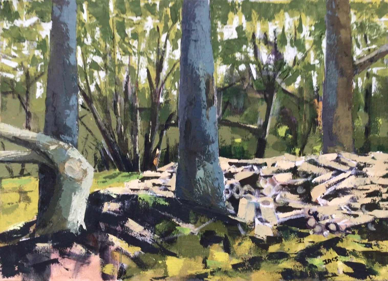  Wood Pile 
 Oil on Canvas 