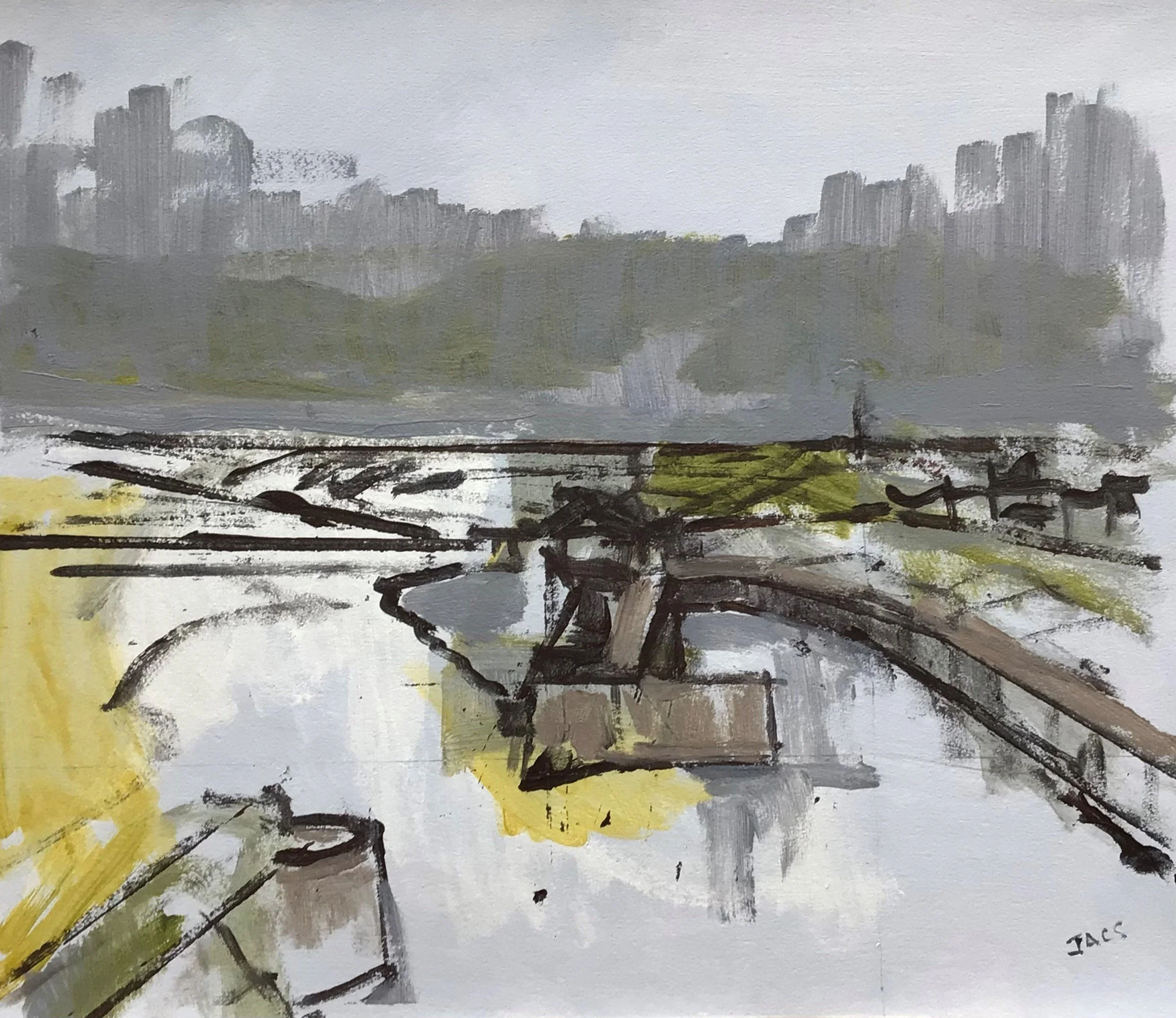  Padstow 2 
 39 cm x 32 cm (Framed) 
 Acrylic on Paper  