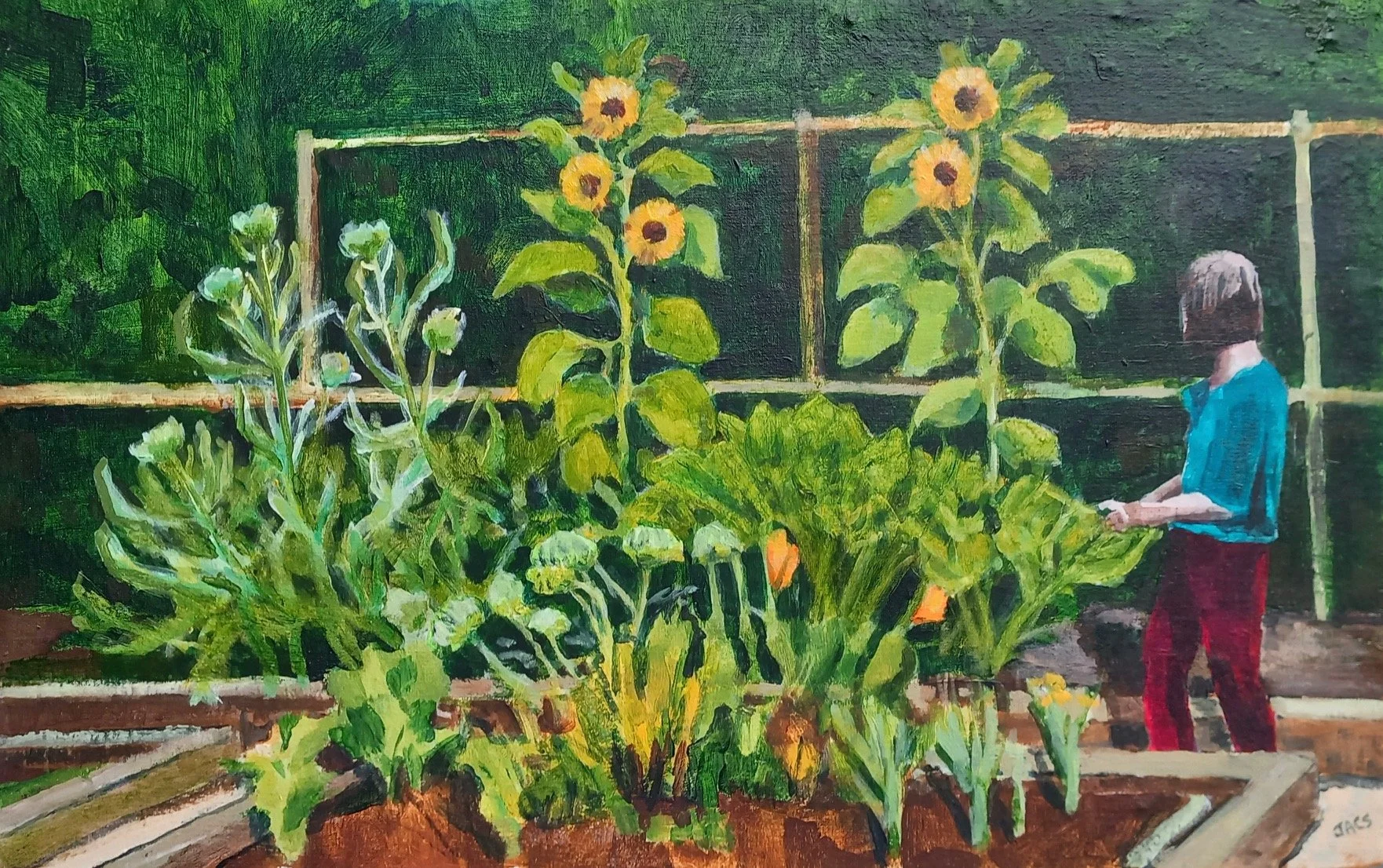  Sunflowers 
 41 cm x 65 cm 
  Acrylic on Canvas  