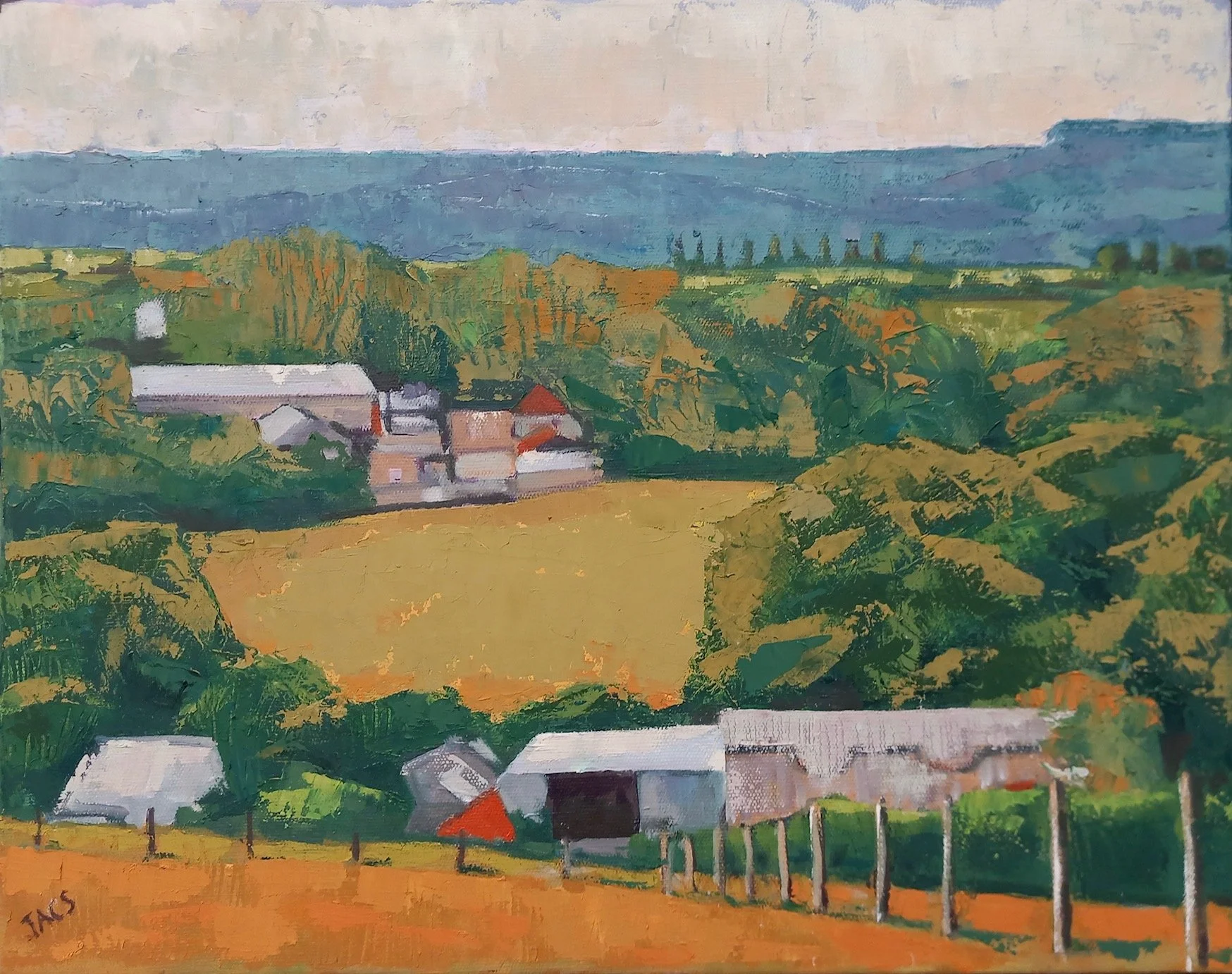  Higher Halstock Leigh from Pear Tree Farm 
 Oil on Canvas 