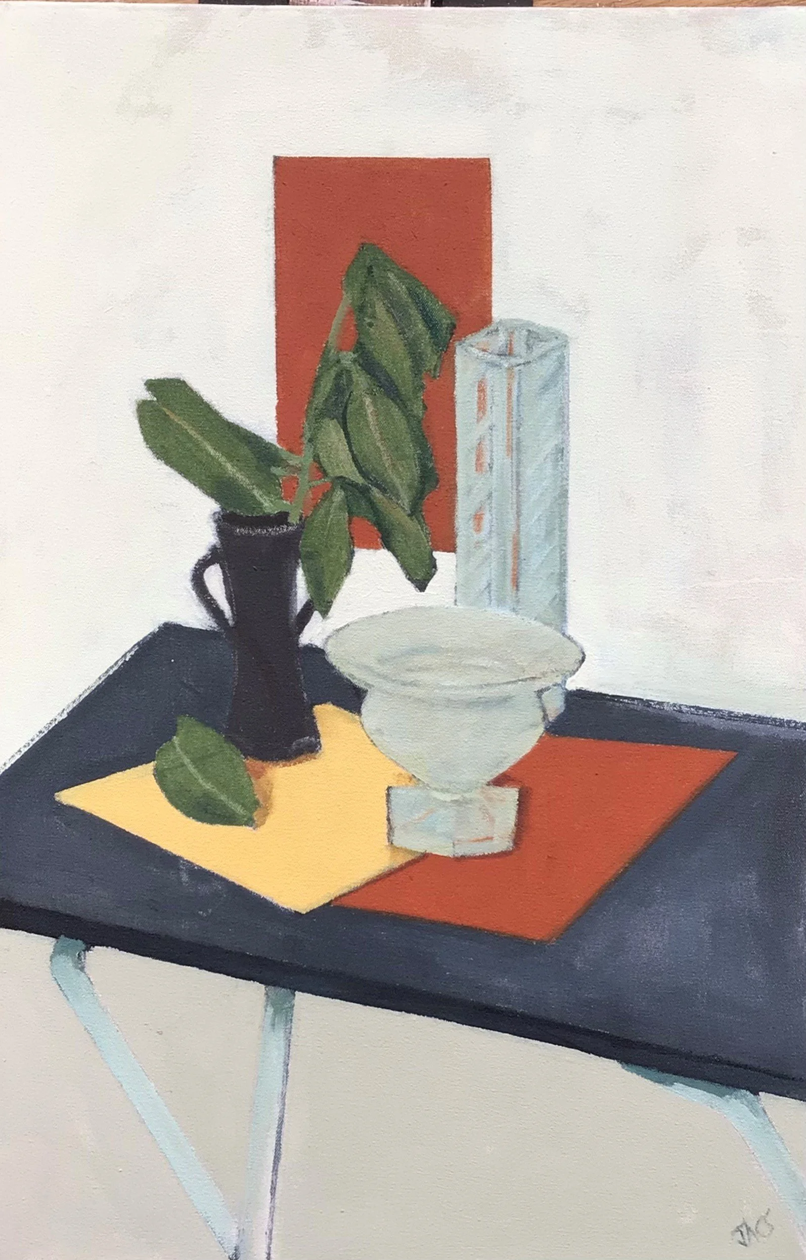  Laurel and Glass Vases 
  54 cm x 36 cm 
 Oil on Canvas  