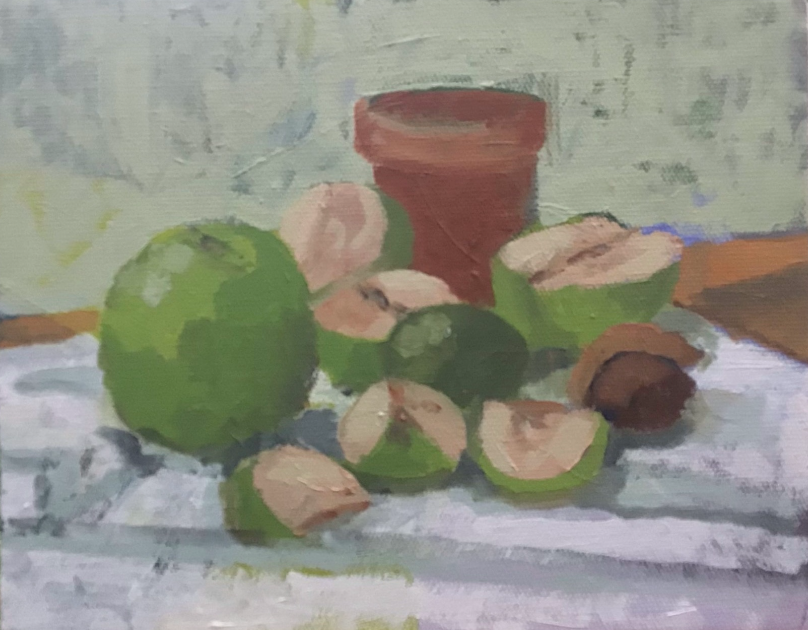  Apples 
 24 cm x 19 cm 
  Oil on Canvas  