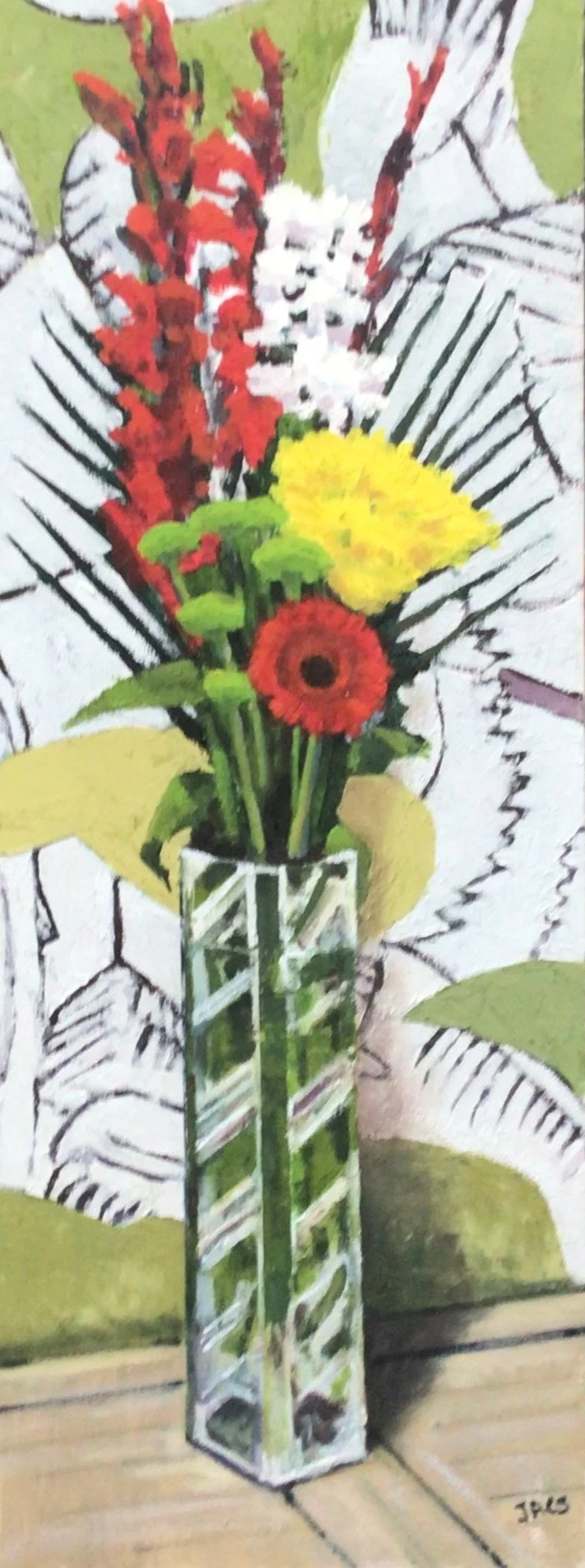  Red Gladioli 
 28 cm x 75 cm 
  Oil (Framed) 