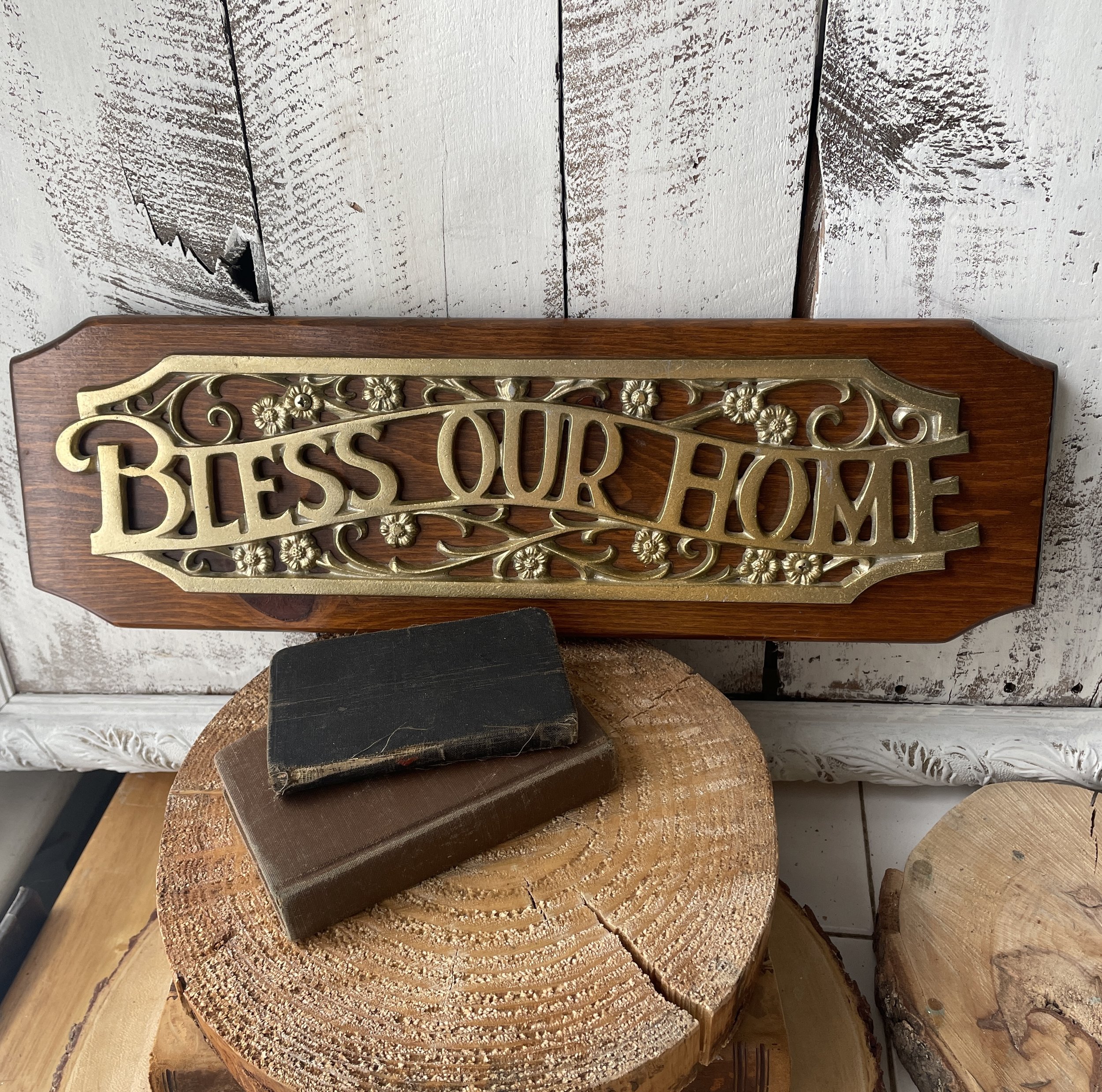 Vintage Bless our Home Sign