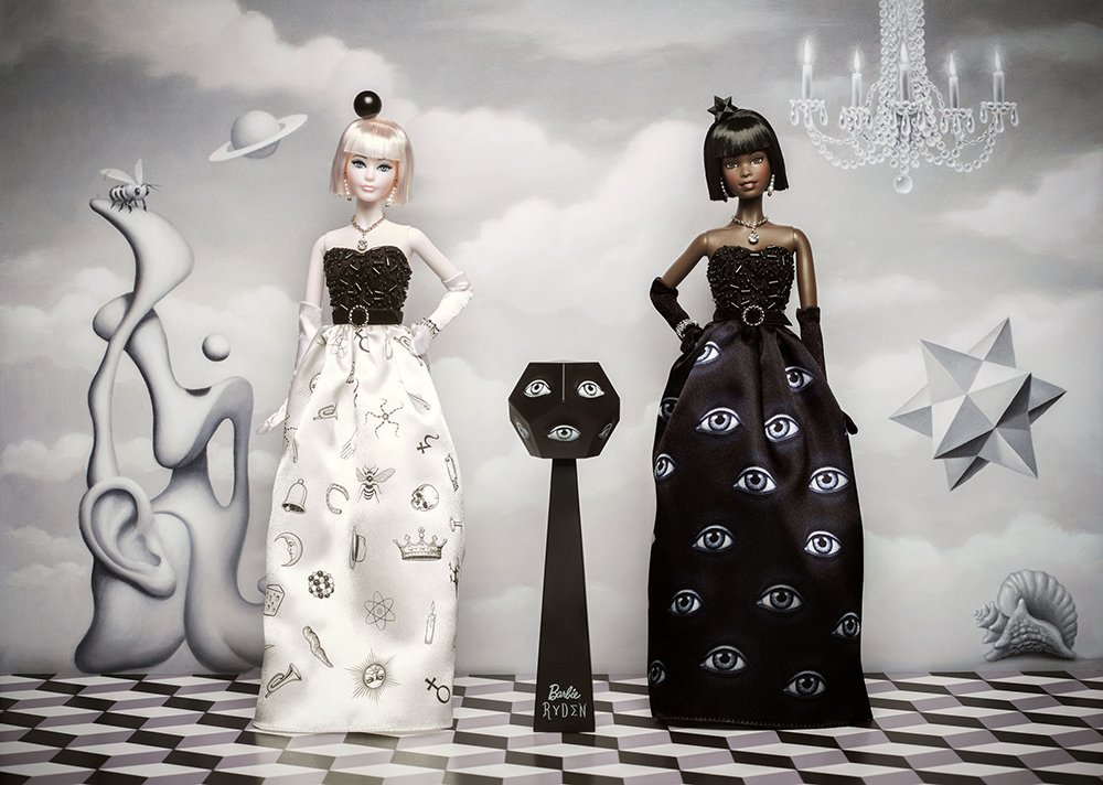 Black and White Surrealist Ball Barbie