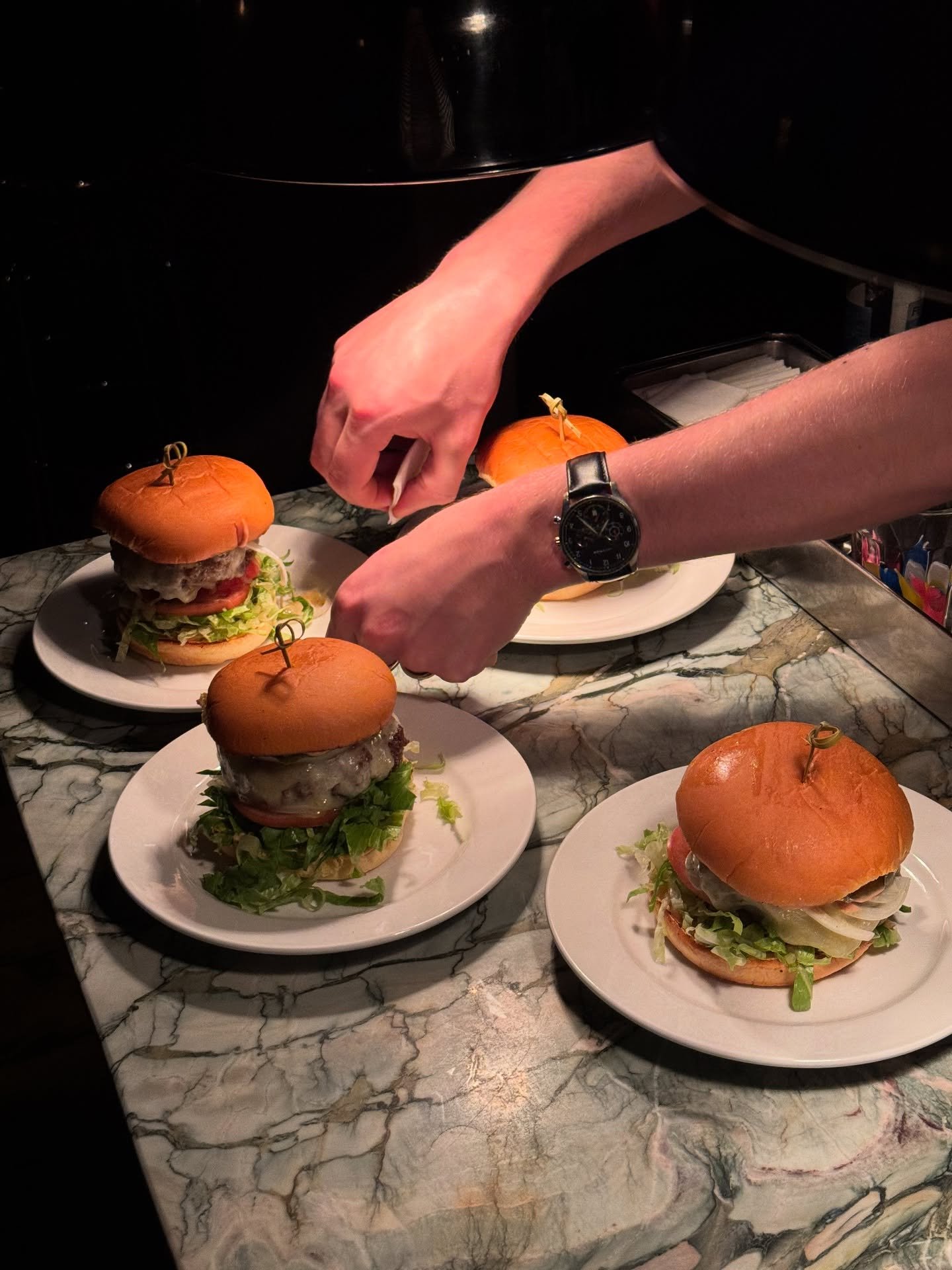 Happy Hour specials run tonight from 5-7! Start your weekend with a Wagyu burger &amp; martini🍸