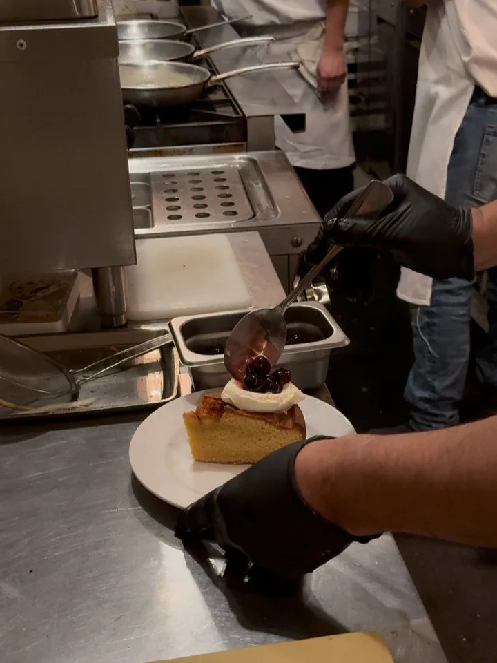 Last week on the pass at Margot &mdash; simple, yet indulgent.

&bull; Olive oil cake, luxardo cherries, chantilly 
&bull; Roasted artichokes, house aioli
&bull; Margot Burger