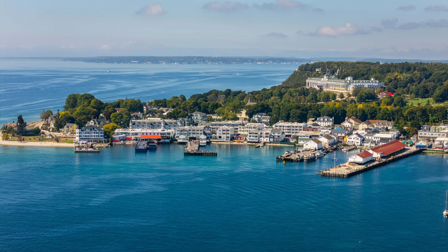 Murray Mackinac Island Drone, Featuring Custom Craftsmanship: Dickinson Homes on Mackinac Island, photo by LeClair Media