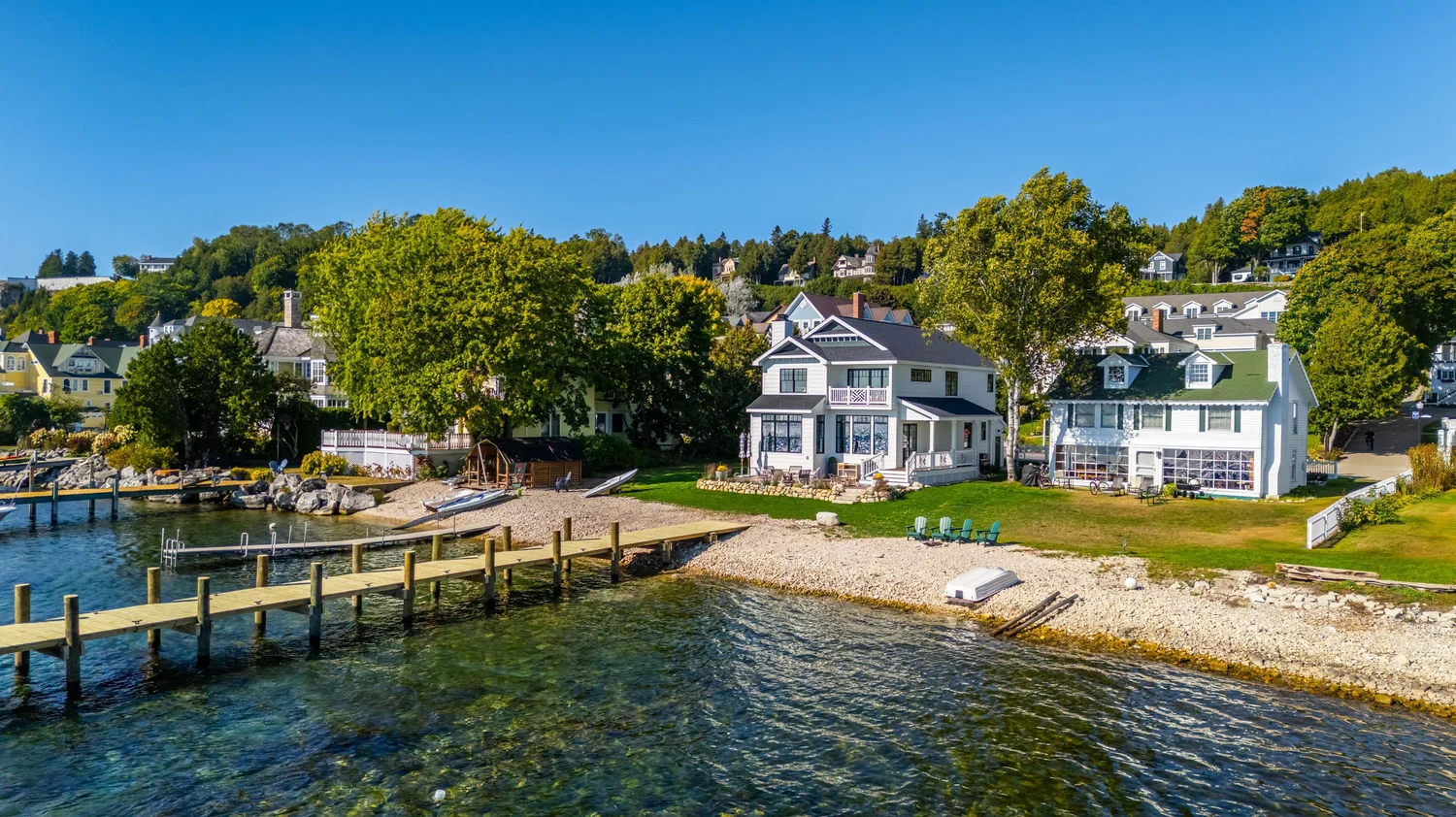 Murray Mackinac Island Drone, Featuring Custom Craftsmanship: Dickinson Homes on Mackinac Island, photo by LeClair Media