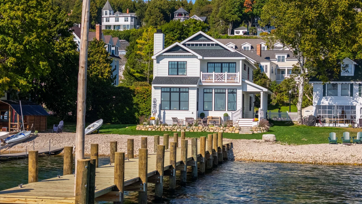 Murray Mackinac Island Drone, Featuring Custom Craftsmanship: Dickinson Homes on Mackinac Island, photo by LeClair Media