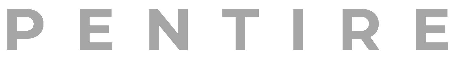 The image features the word 'PENTIRE' in uppercase, gray-colored letters on a black background.