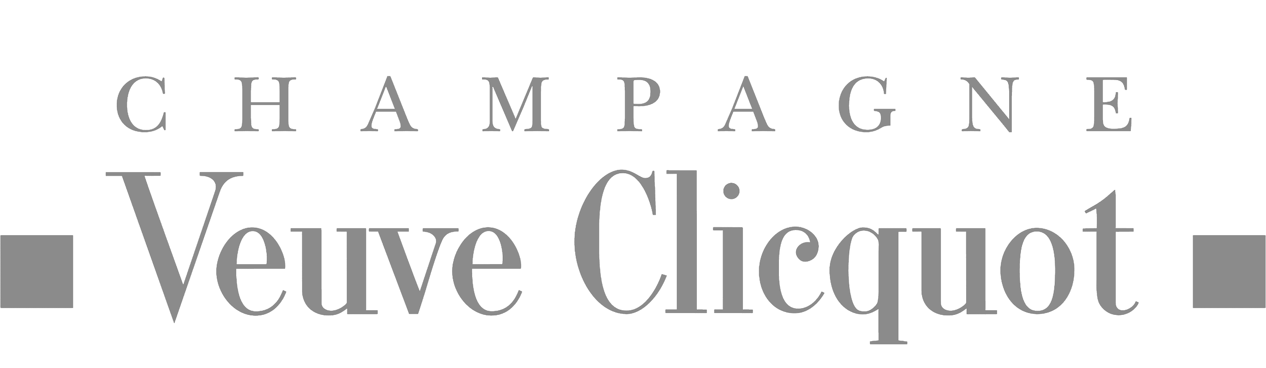 Text reading 'Champagne Veuve Clicquot' in stylized font.