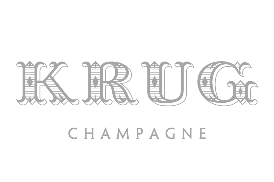 Kru Champagne logo with ornate design lettering and the word 'Champagne' underneath.