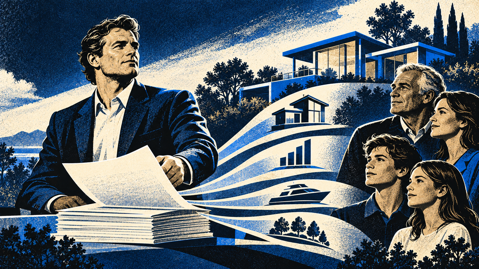 Business and personal assets pass through an organized estate plan to family members.