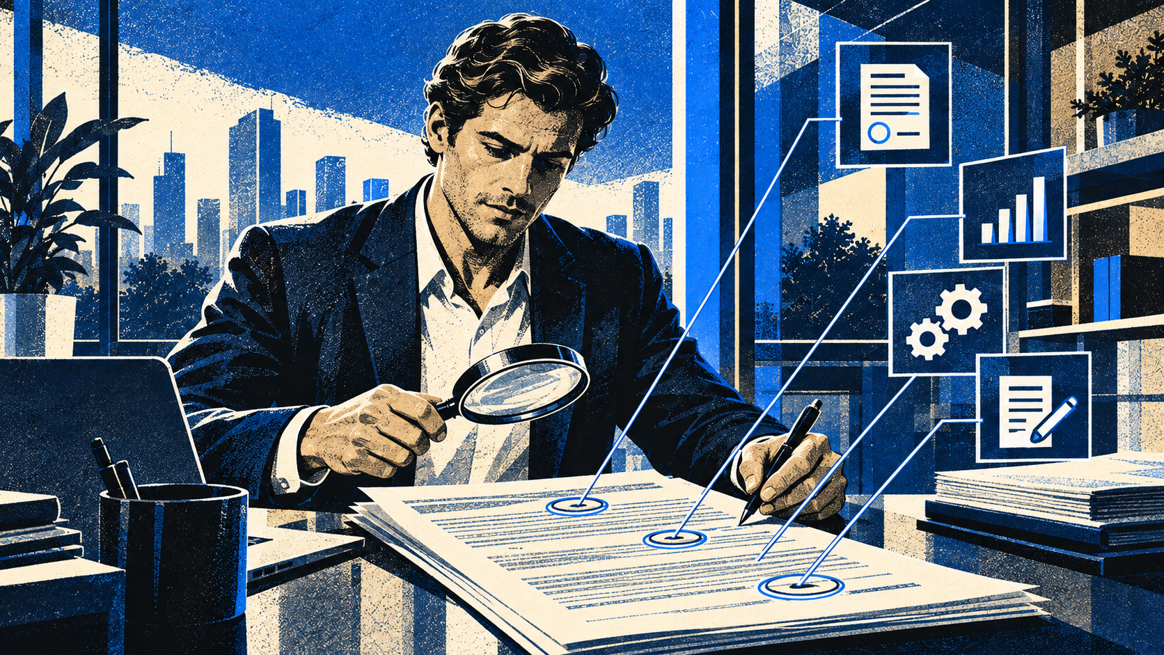 Business agreement is inspected and reinforced at key points before signing.