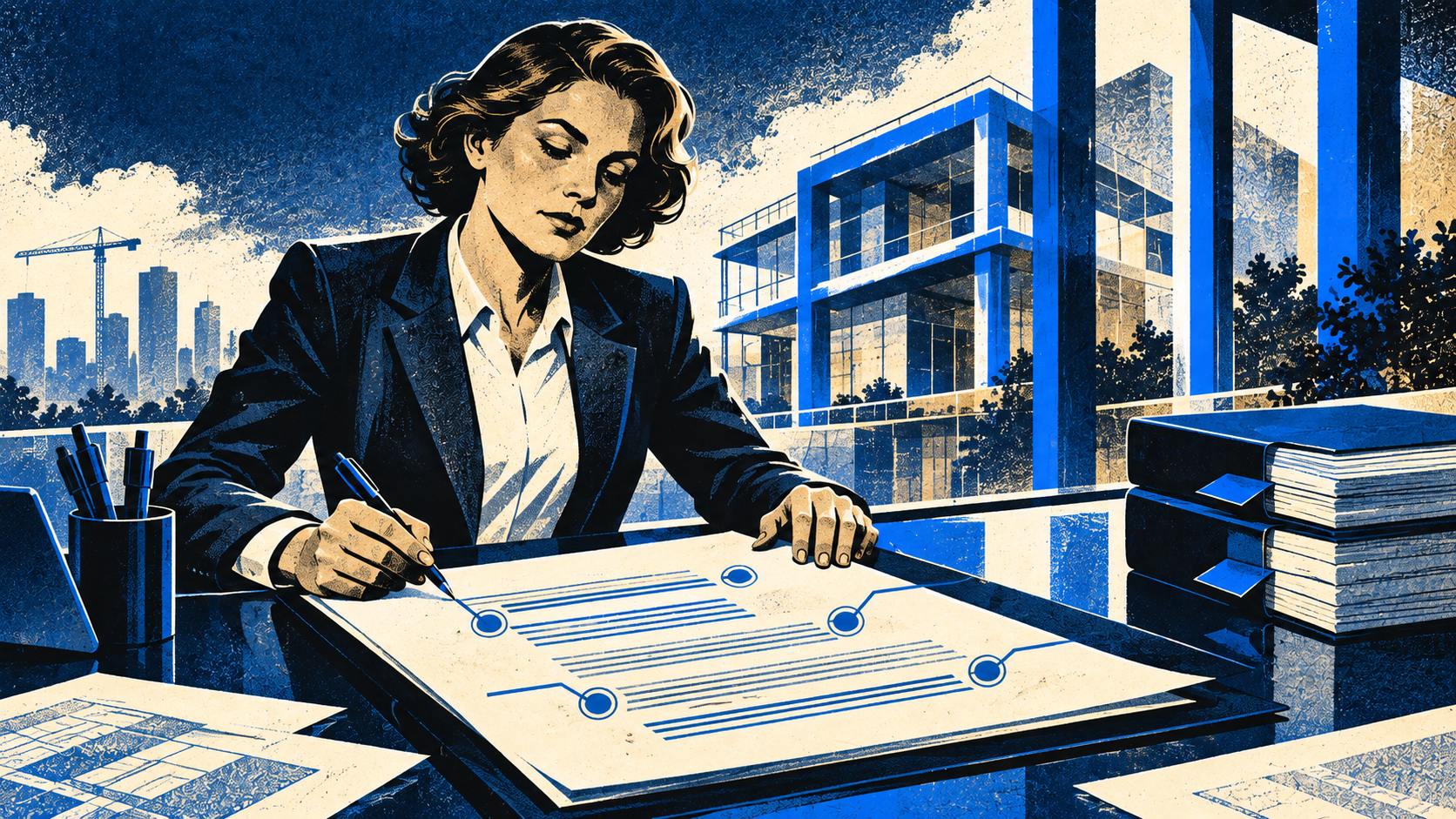 Business agreement is inspected and reinforced at key points before signing.