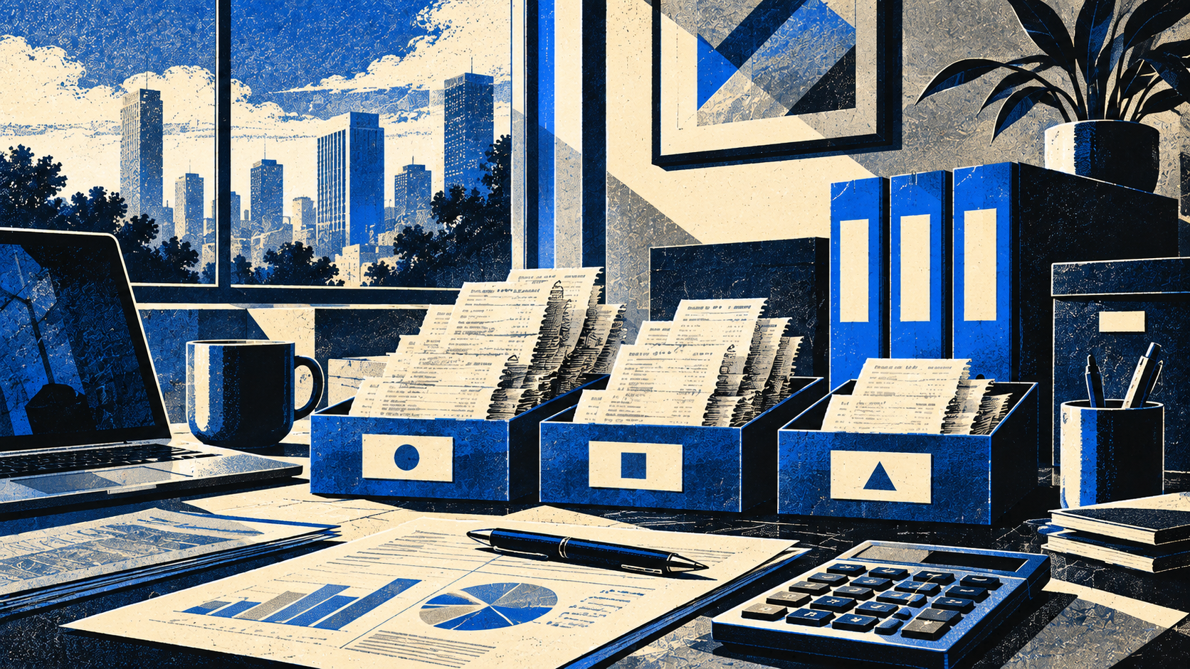 Business owner organizes receipts and expenses into a clear tax-planning system.