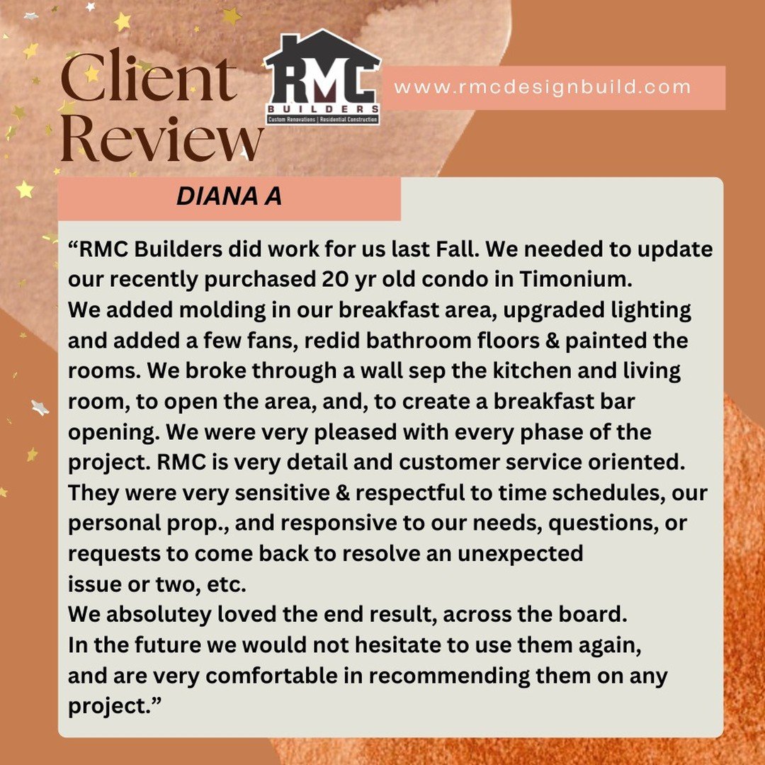 Our clients' satisfaction is our top priority, and this latest testimonial, along with photos our client sent, truly speaks volumes.

At RMC Builders, we pour our hearts into every project, and it's moments like these that make it all worth it. 💖💖?