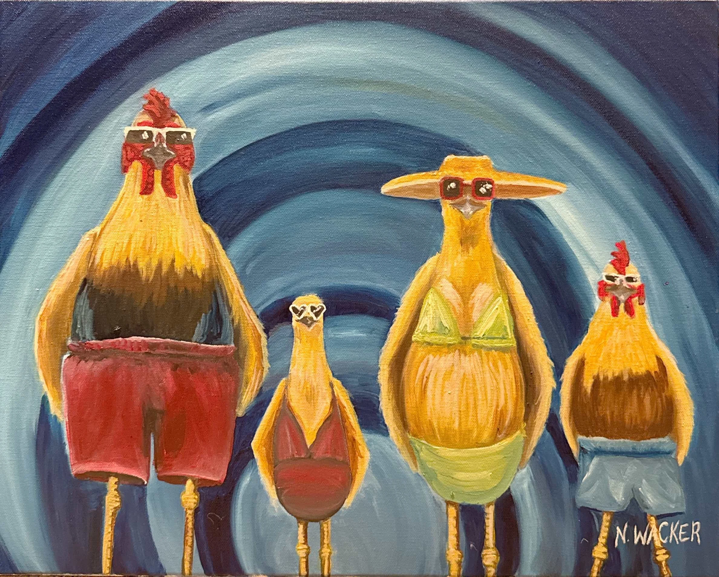 Stupid Chickens (16" x 20")
