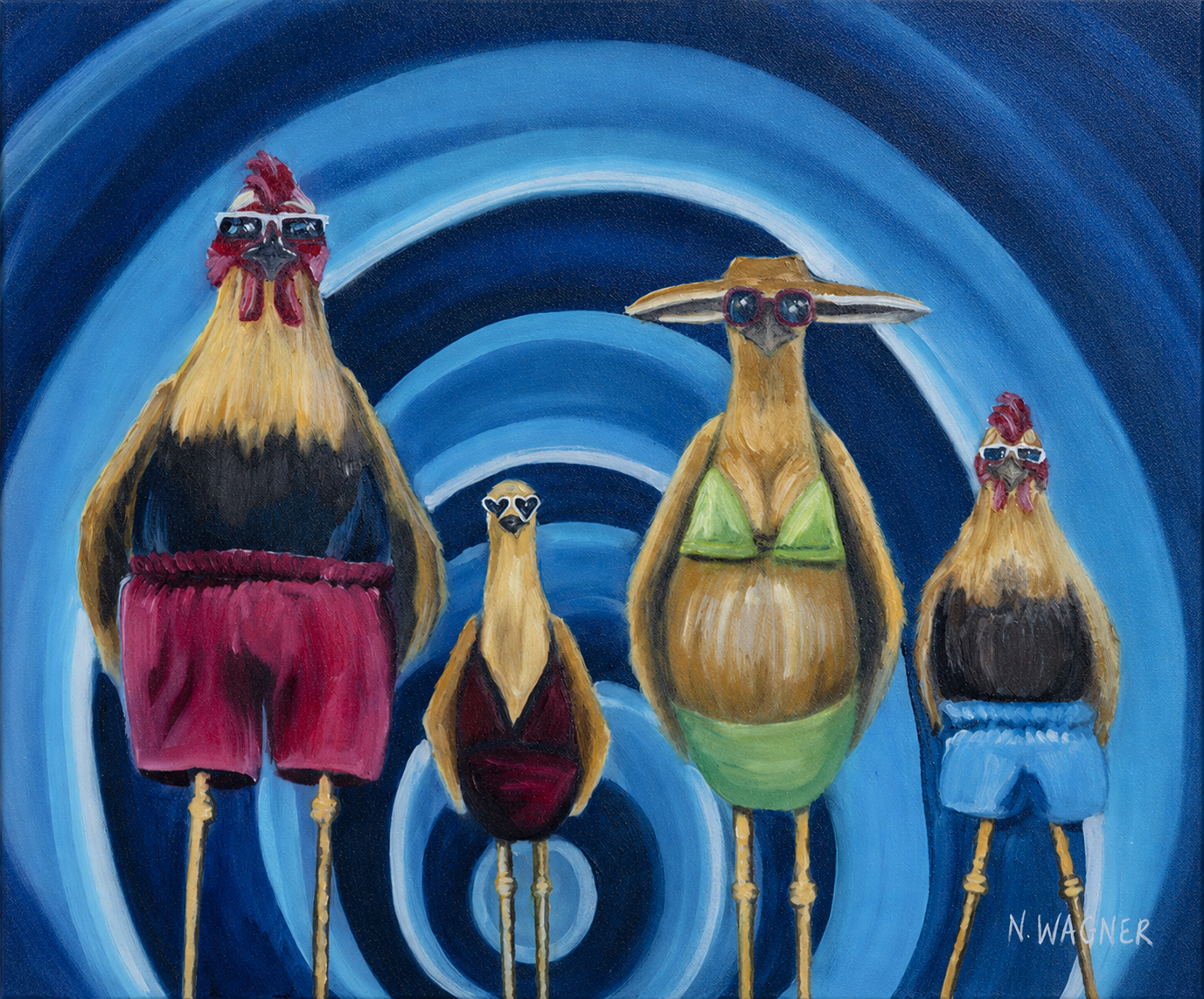 Stupid Chickens - Canvas Print - (Giclée)