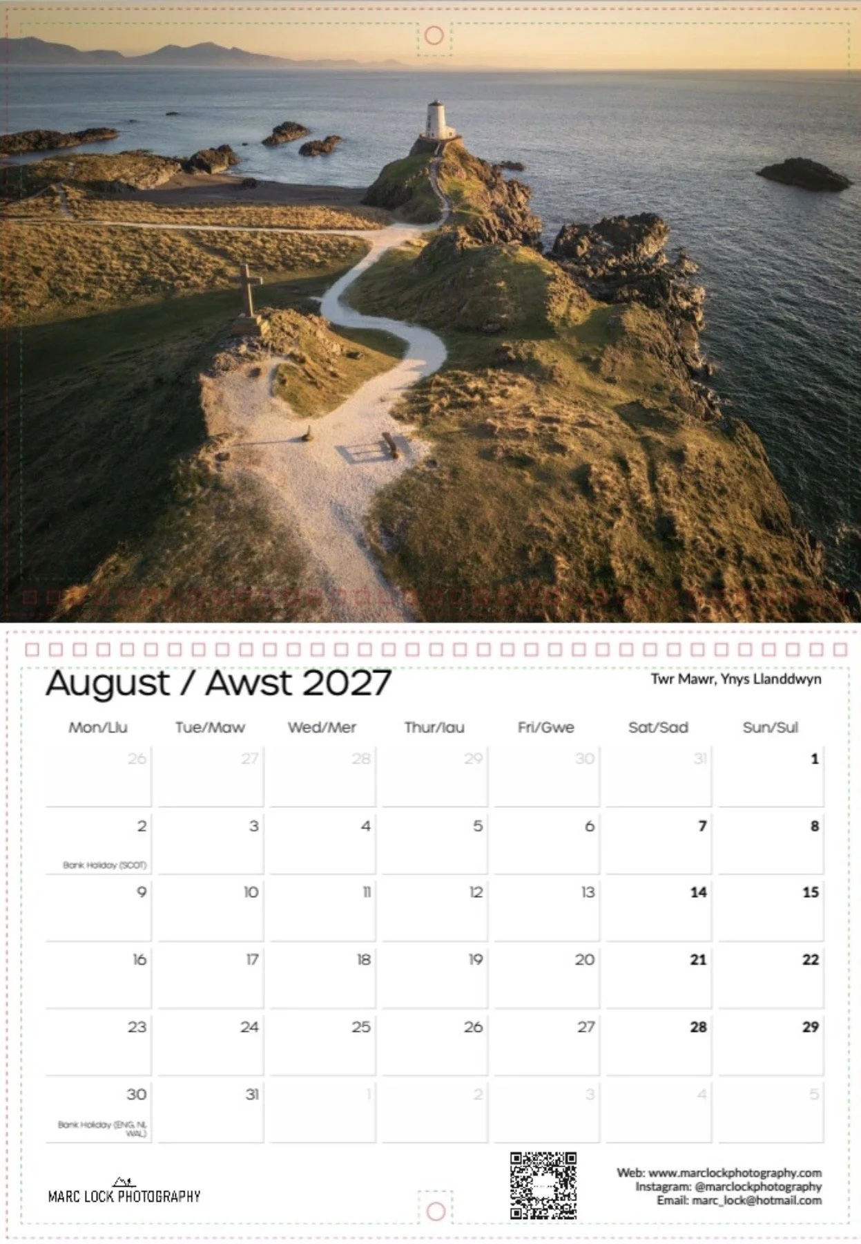 A scenic coastal landscape with rocky cliffs, a lighthouse on a hill, and a winding path leading to a cross, during sunset or sunrise, with the ocean and islands in the background.