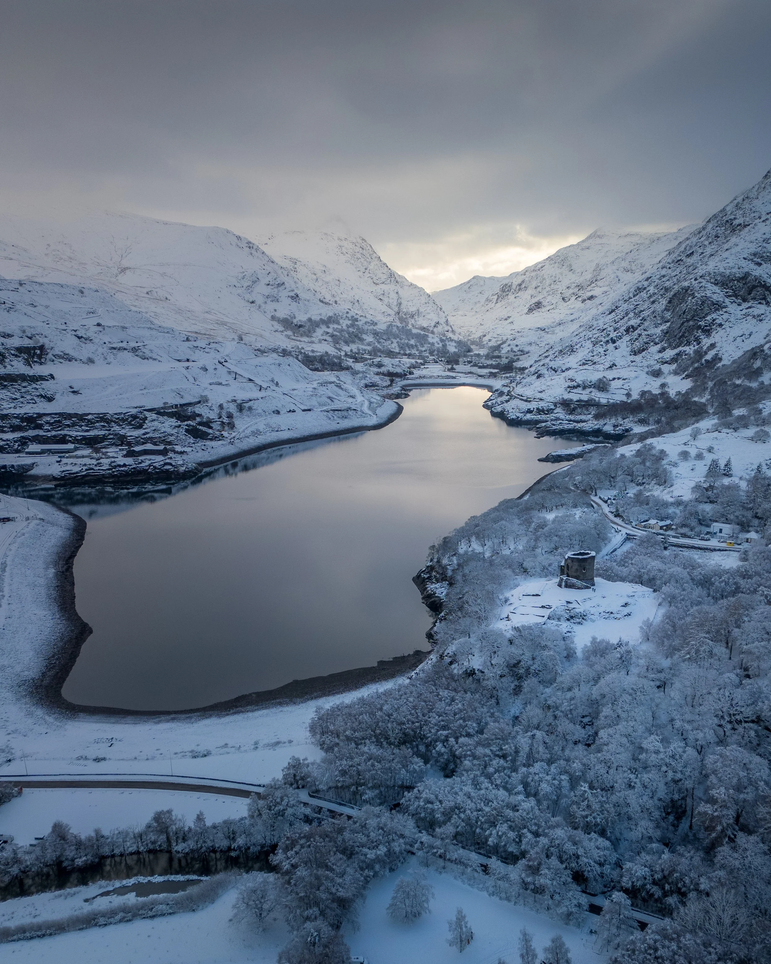 Llyn Peris & Dolbadarn Snow (Portrait)