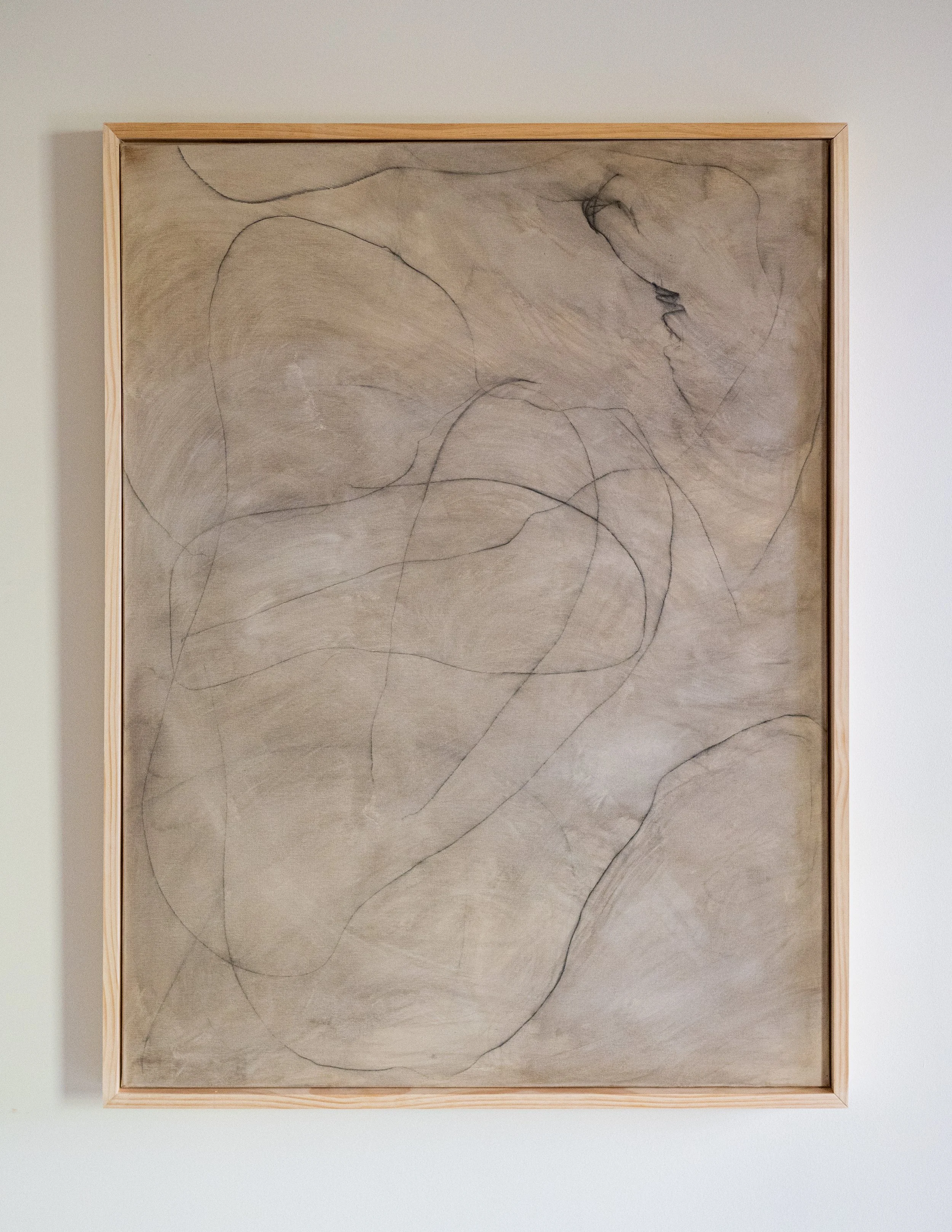 untitled, 2023 -- oil, charcoal, pencil on canvas