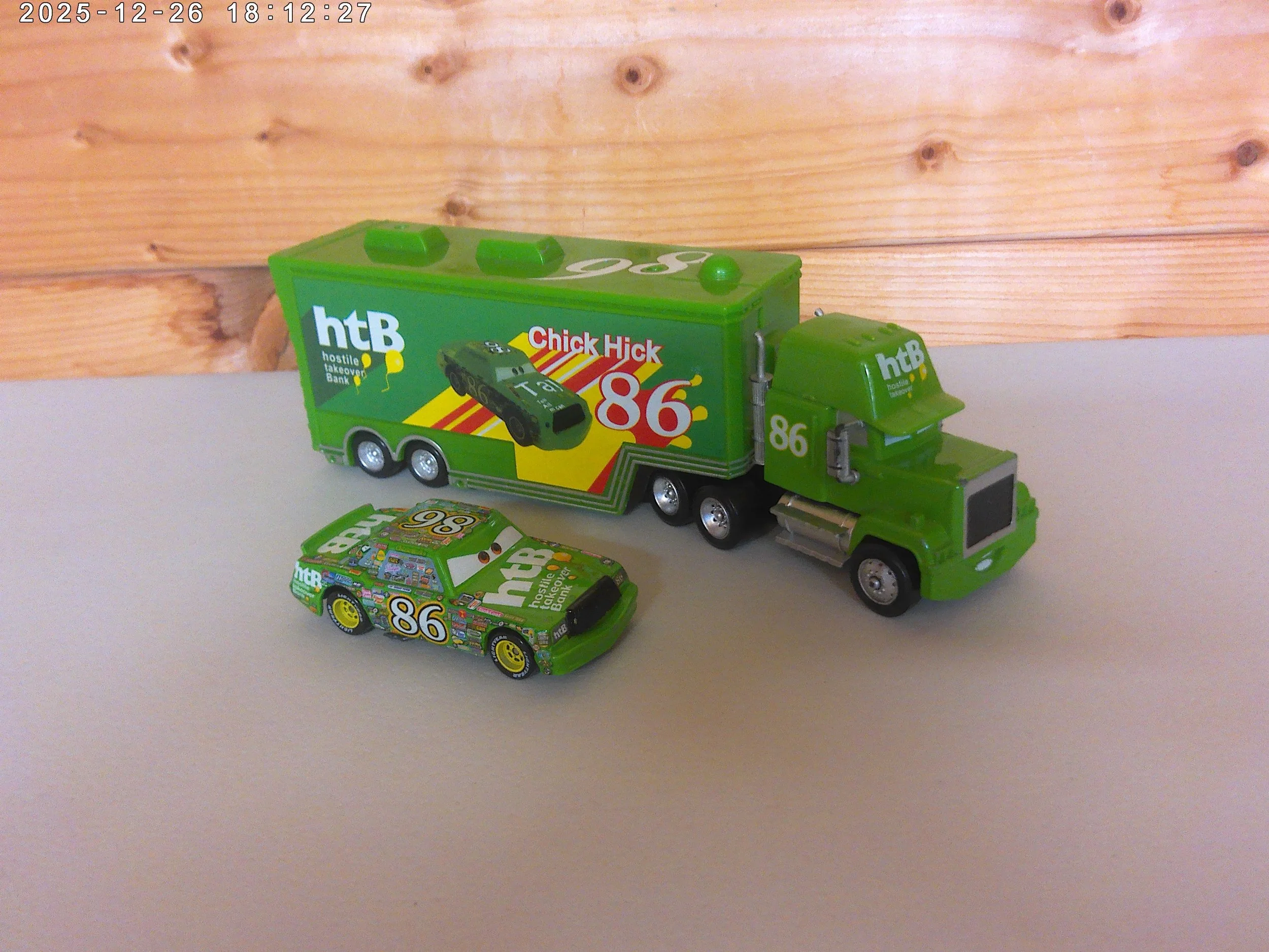 Disney Cars Chick Hicks 86 Truck & Diecast Chick Hicks Car