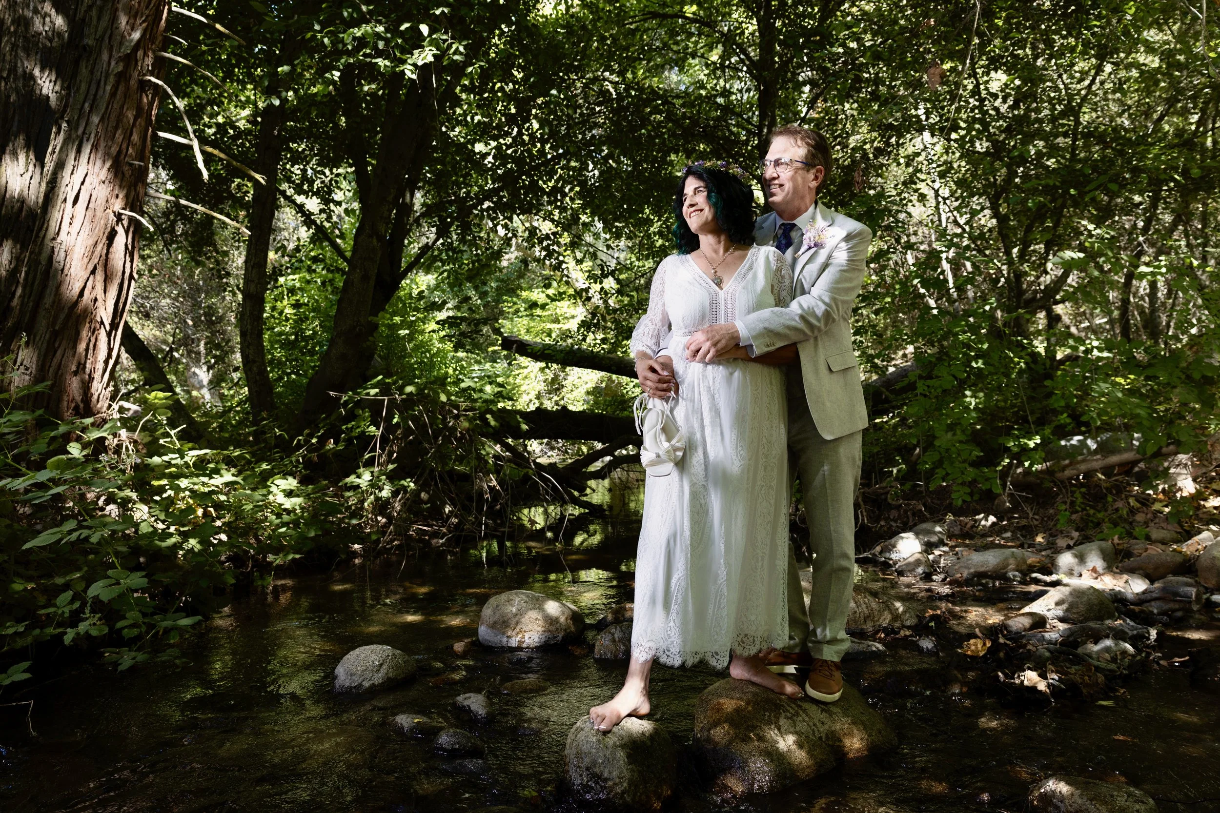 Wedding - Newly Weds Next to Creek - Baxter Ranch.jpg