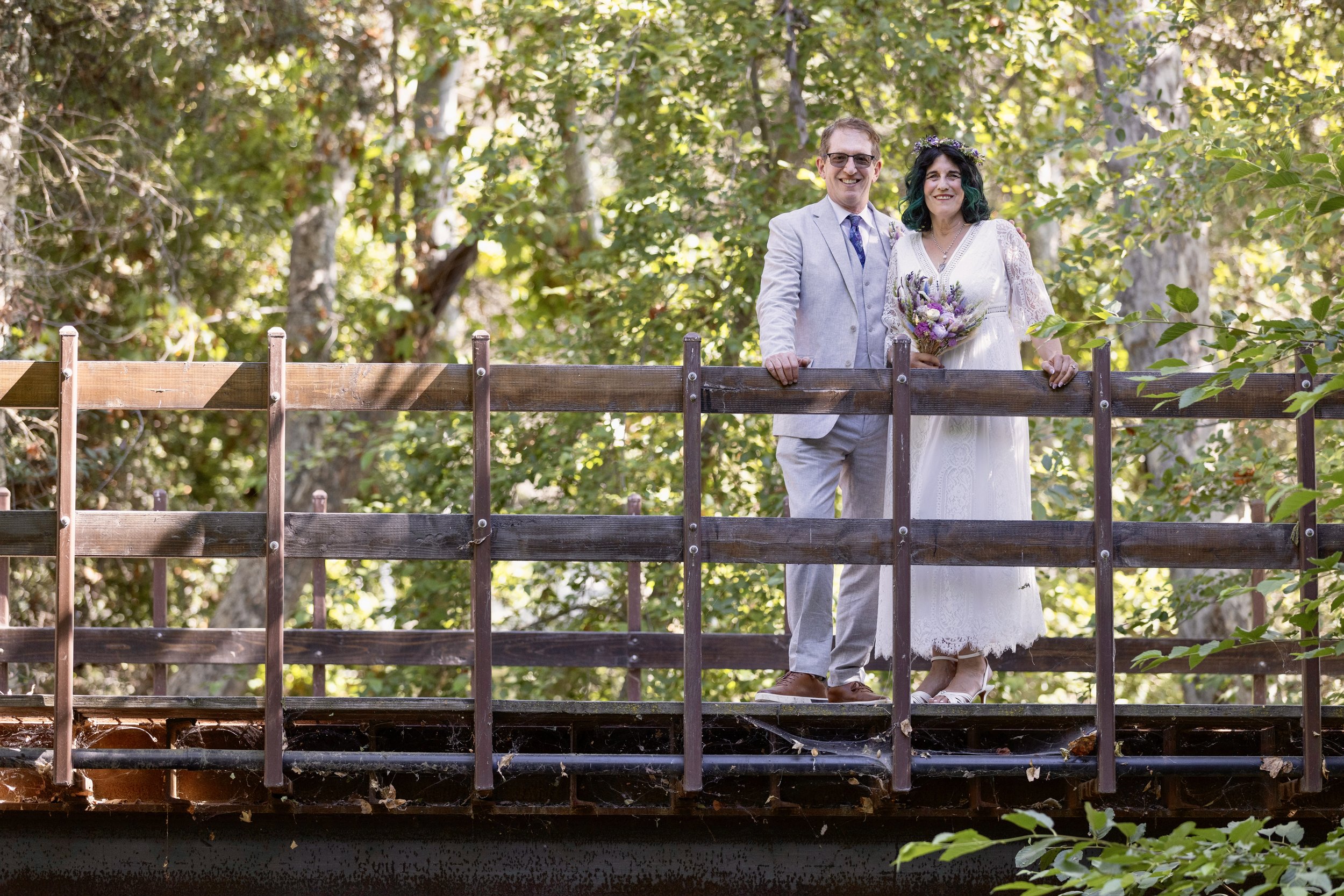 Wedding - Newly Weds On Bridge - Baxter Ranch.jpg