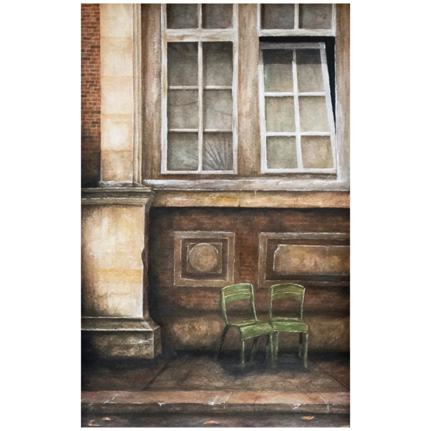 Still not 100% sure what I think of this watercolor from a month-ish ago, but I can describe it in two words: &quot;texture heavy.&quot;

Watercolor, ink, and gouache; 6.5&quot; x 10.75&quot;.

#art #artist #architecture #architecturalstudy #atl #atl