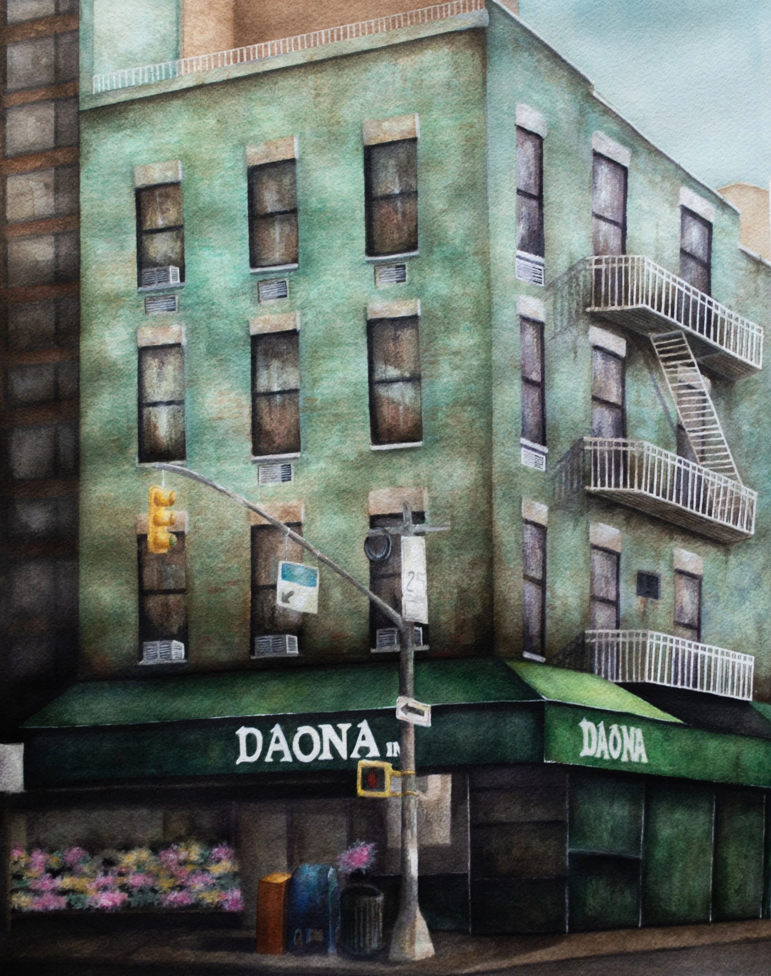 Untitled (Quiet Morning on the Upper East Side) / 2024 / Watercolor and gouache