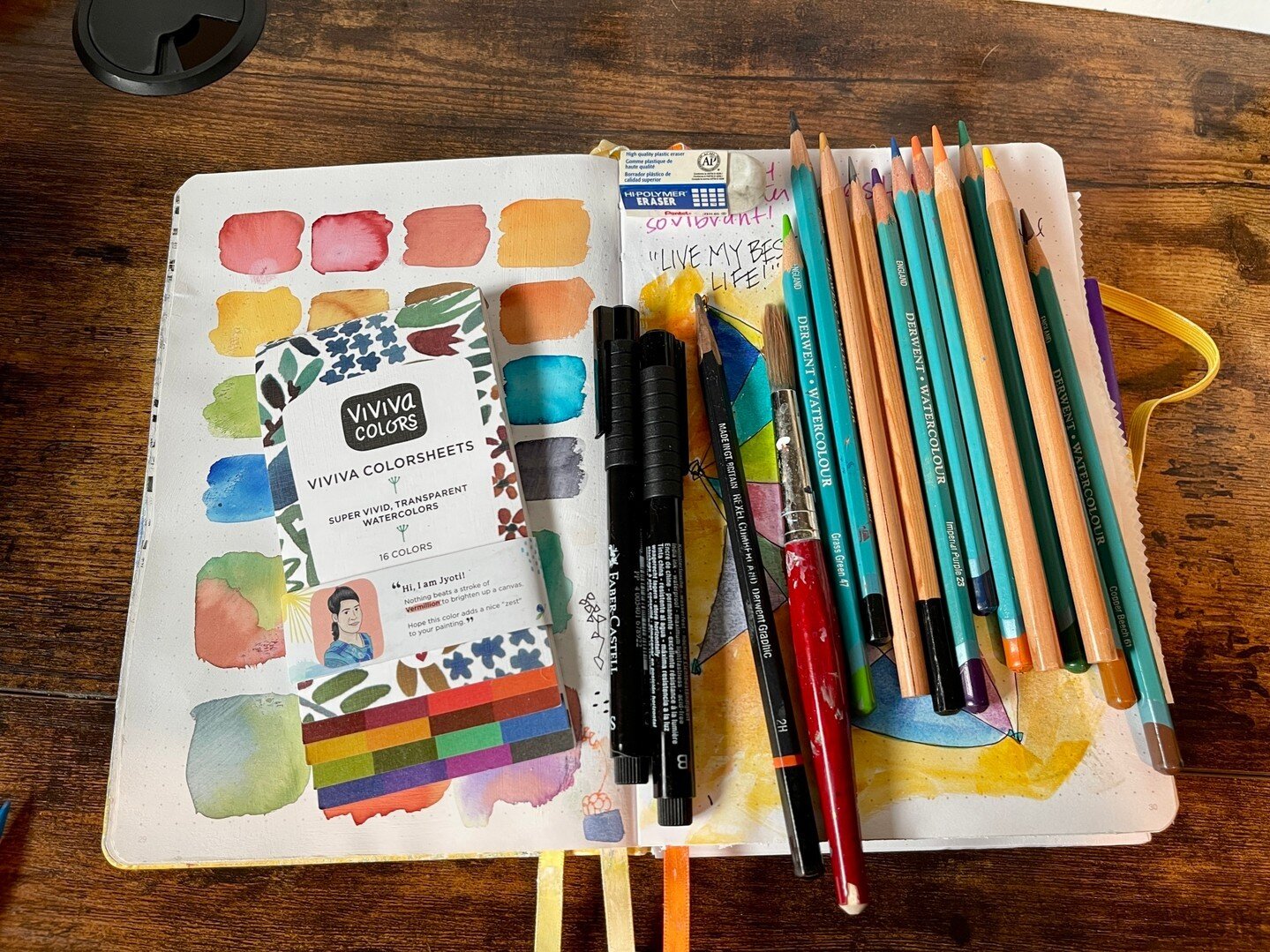 I'm so pumped for my trip to Australia! I can't wait to capture all the amazing sights in my journal with my PITT pens, Viviana color sheets, Derwent watercolor pencils, and water brushes. Let the creativity flow! What are your favorite travel art su