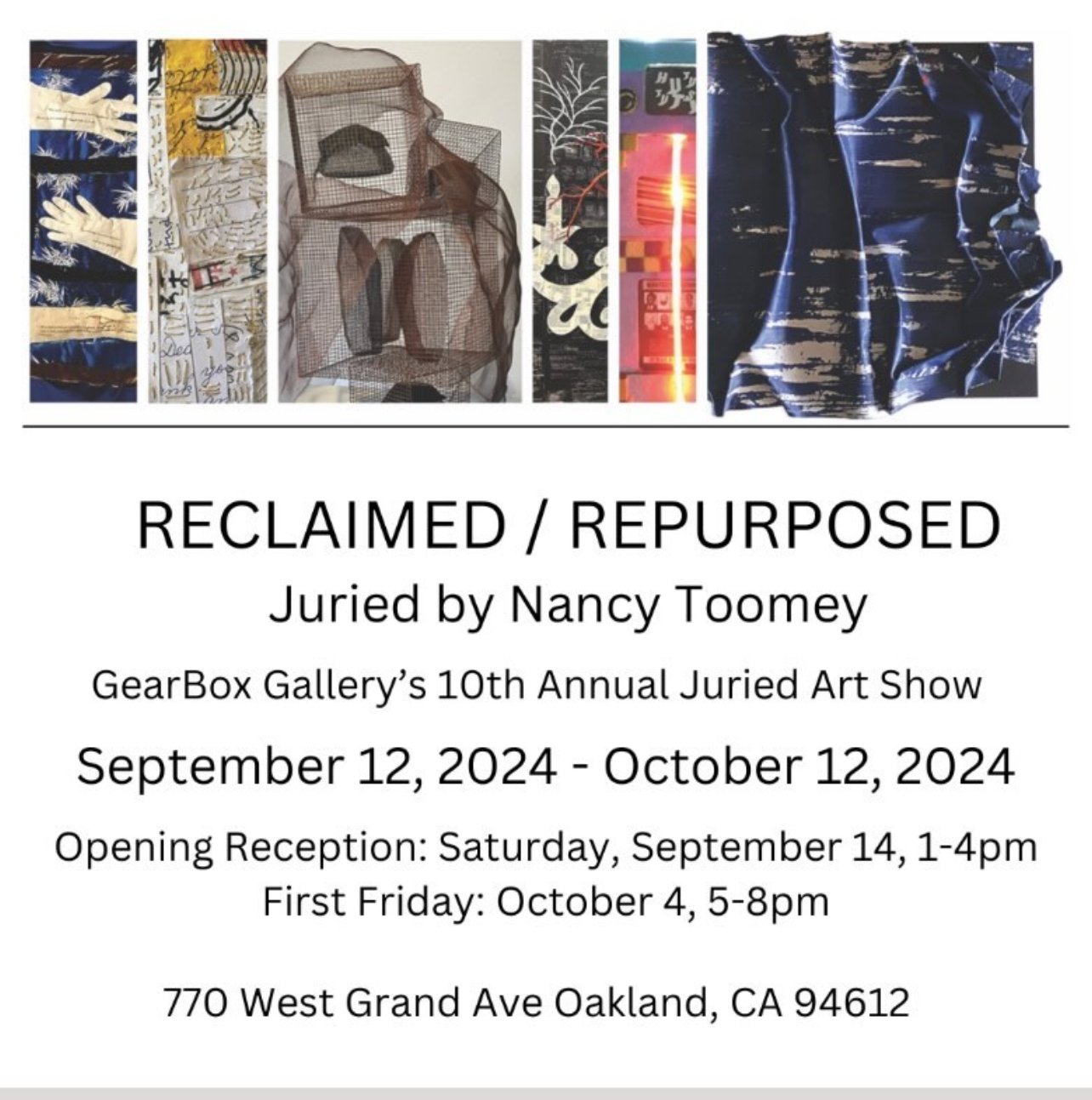 I am so excited to be a part of Gearbox Gallery's 10th Annual Juried Art Show in Oakland! Join us for the opening reception on Saturday, September 14th from 1-4pm. The show runs from September 12th to October 12th. Can't wait to see you there! 

#Gea