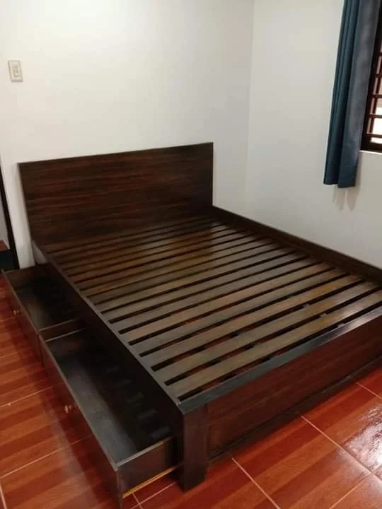 Dark Brown Double Bed Frame with Drawers.jpeg