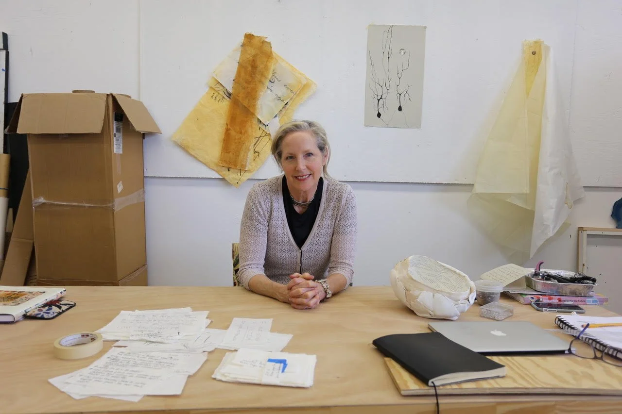 Artist Jennifer Borders in her studio
