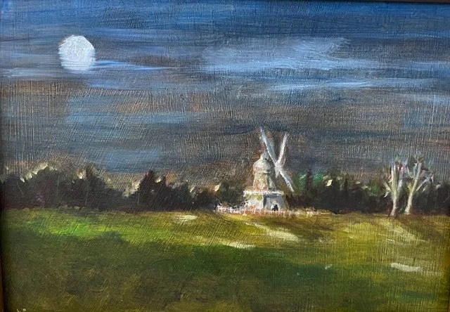 Windmill, Southern Sweden, 5 x 7 inches