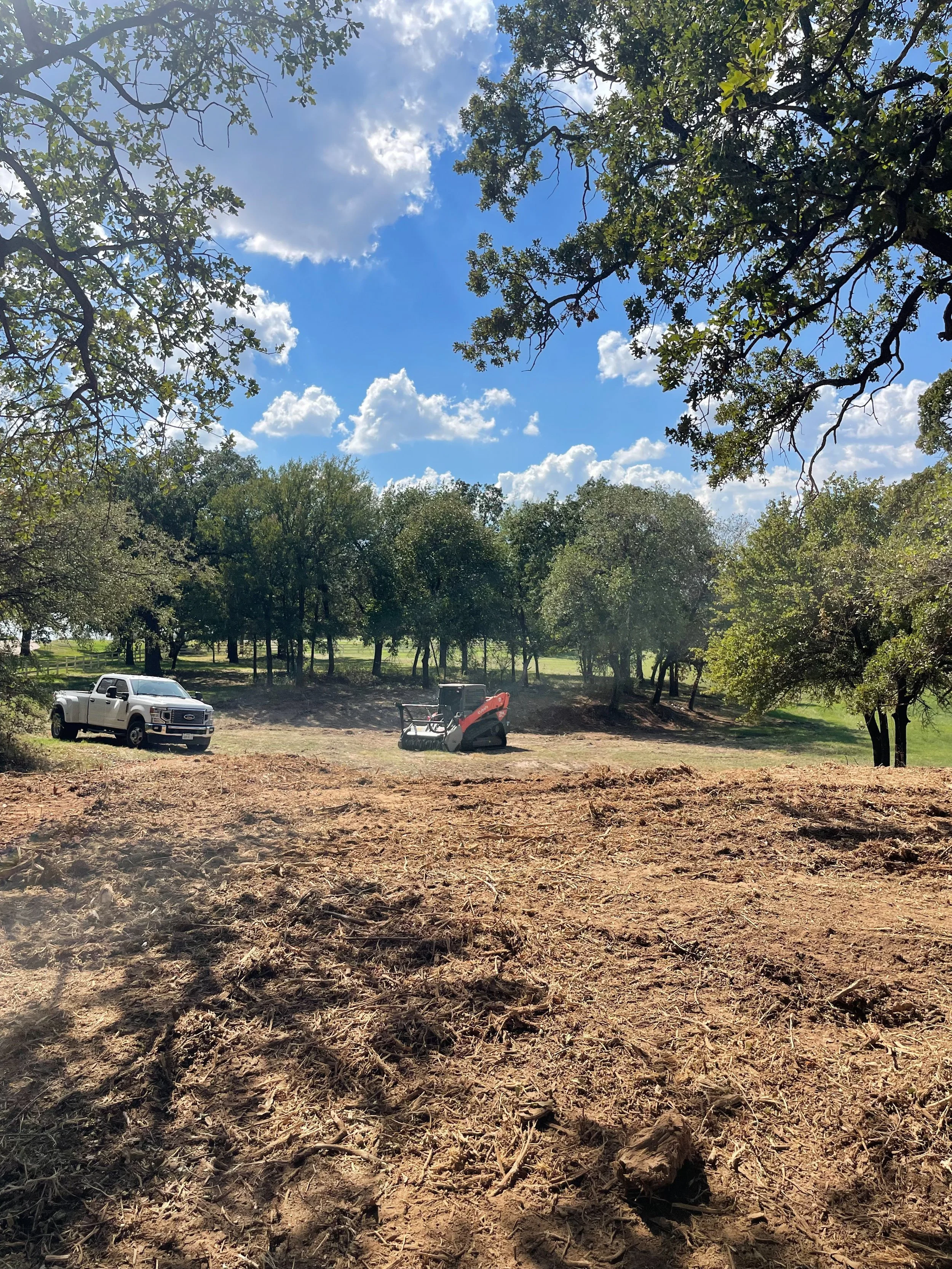 Freshly Mulched Lingleville, TX Property after Land Clearing Job.