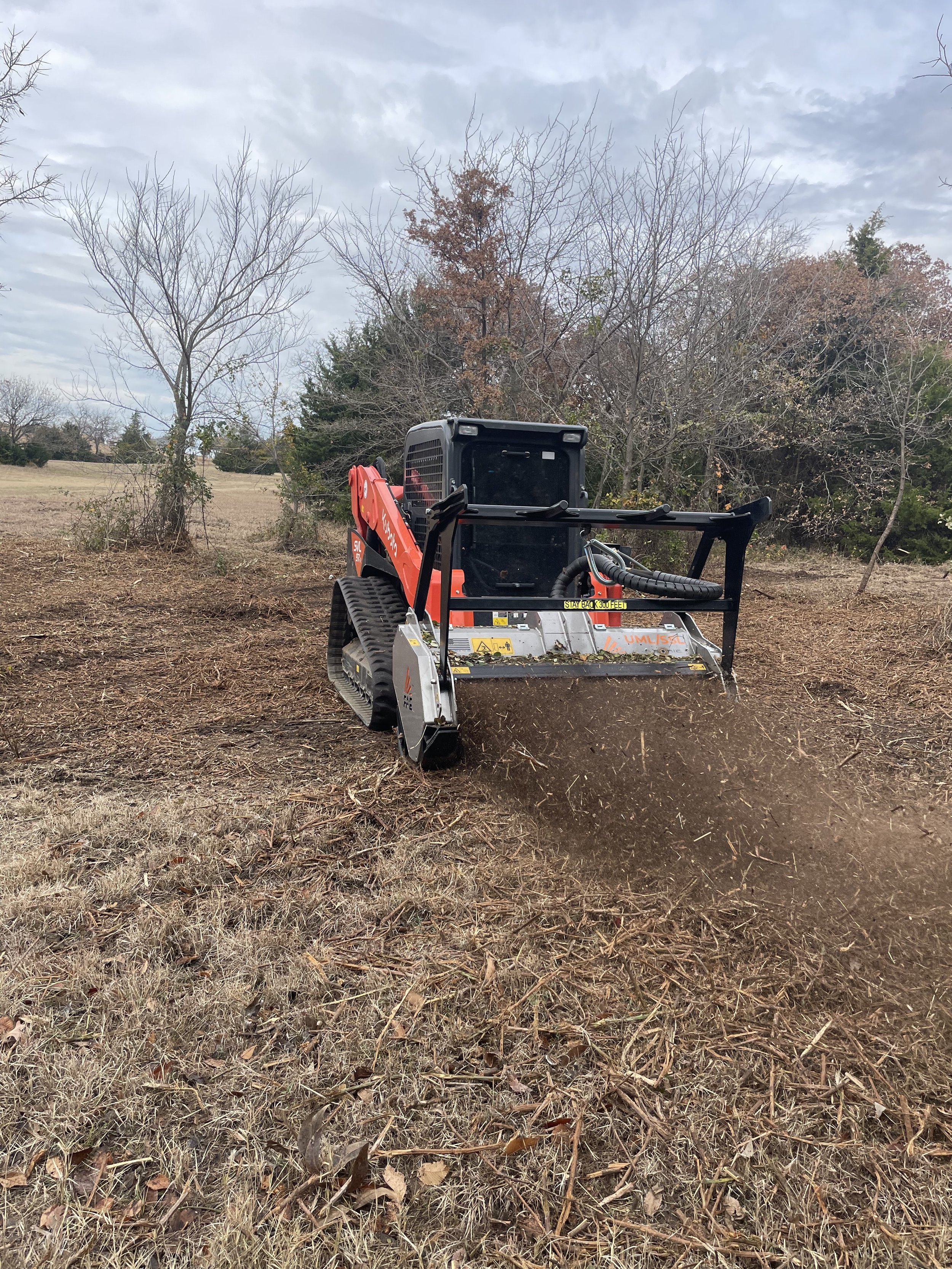 Land Clearing Mulcher on property in Breckenridge, TX.