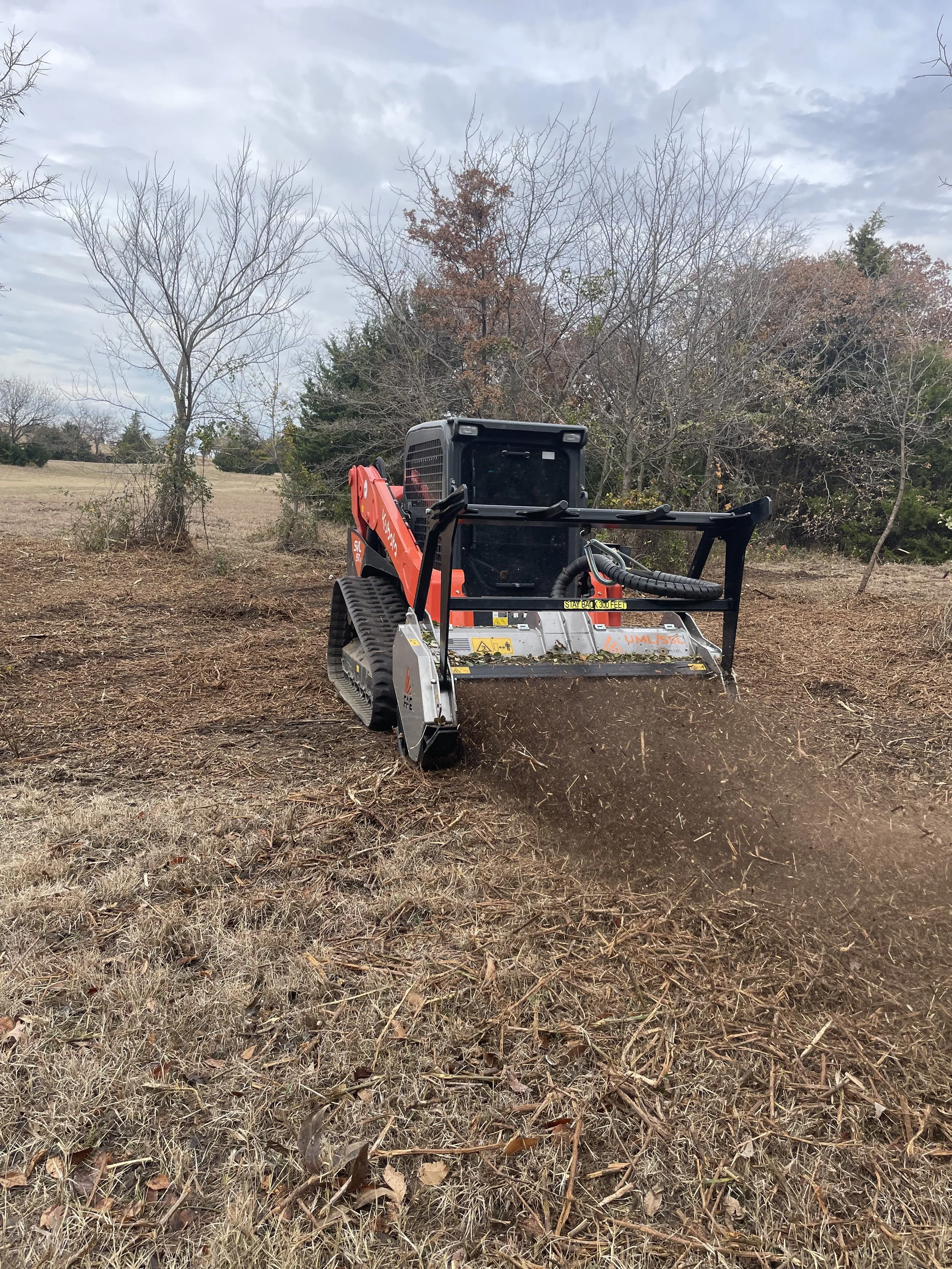 Land Clearing Mulcher on property in Breckenridge, TX.