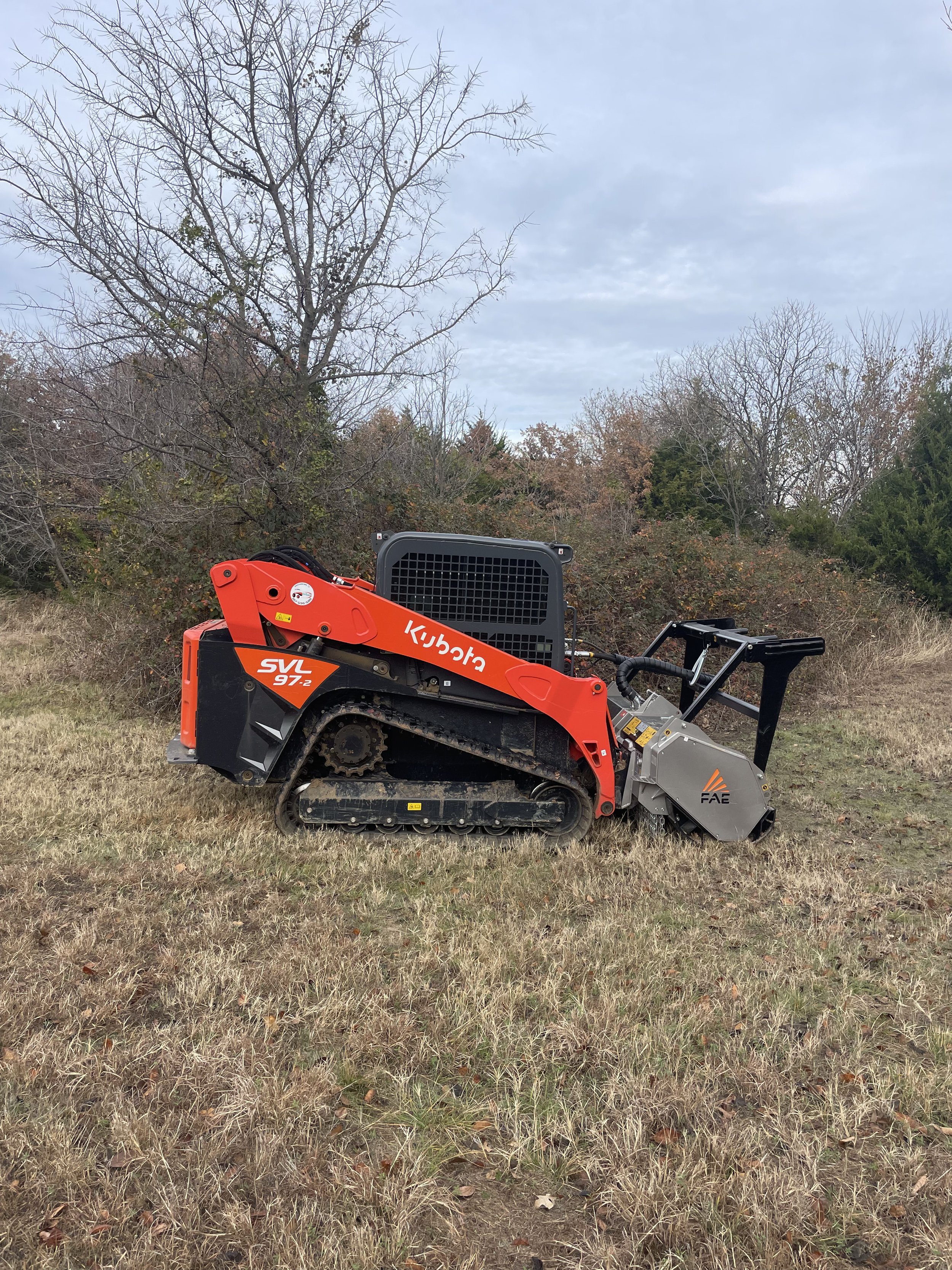 Skid Steer on Residential Land Clearing Job in Breckenridge, TX.