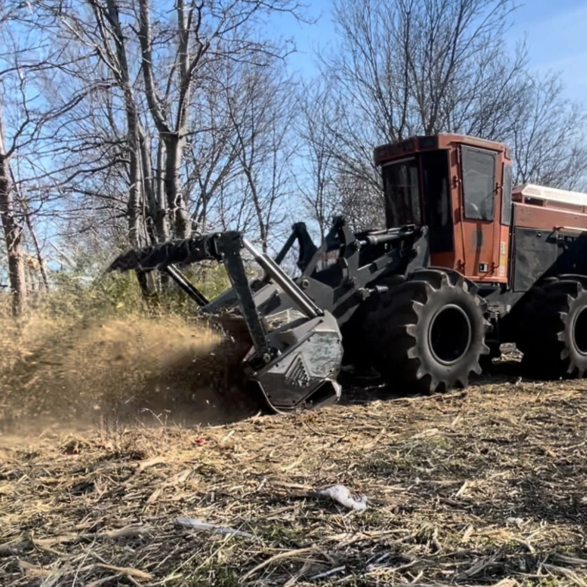 Heavy Duty Land Clearing Machine removing Brush and Underbrush in Breckenridge, TX.