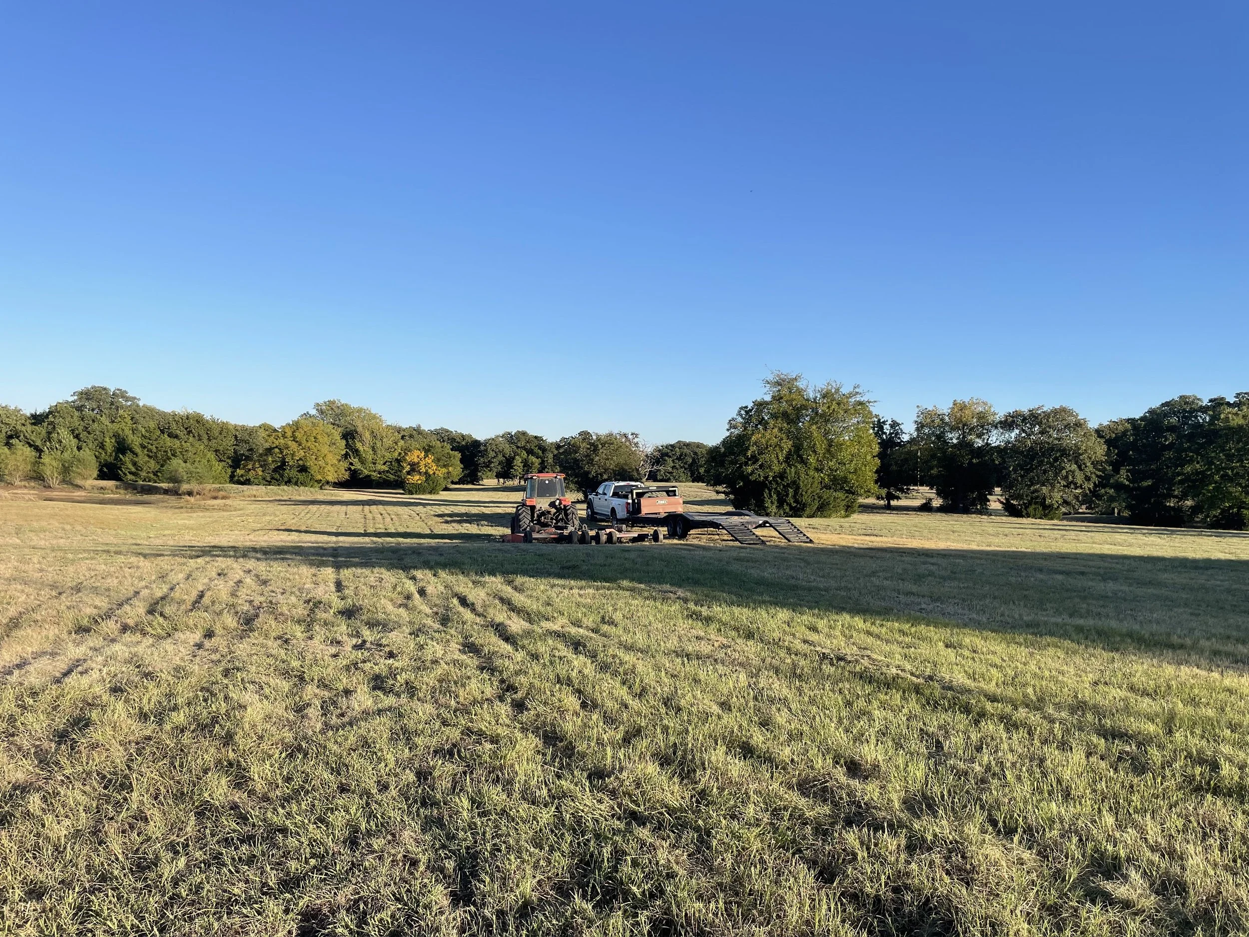 Tractor  on grass field