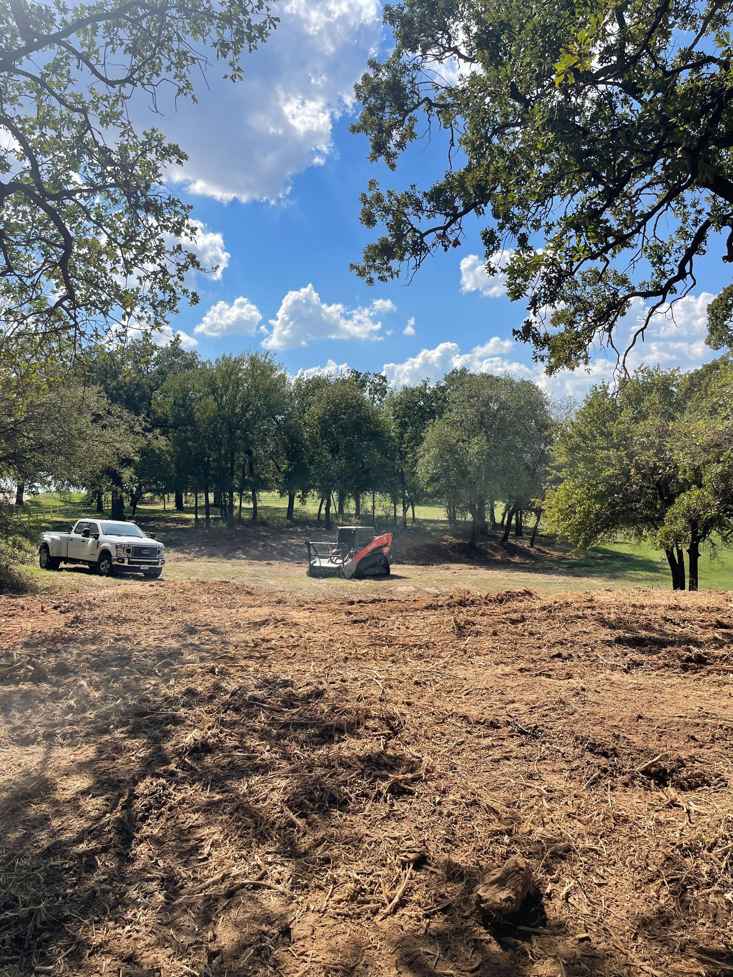 Freshly Mulched Breckenridge, TX Property after Land Clearing Job.