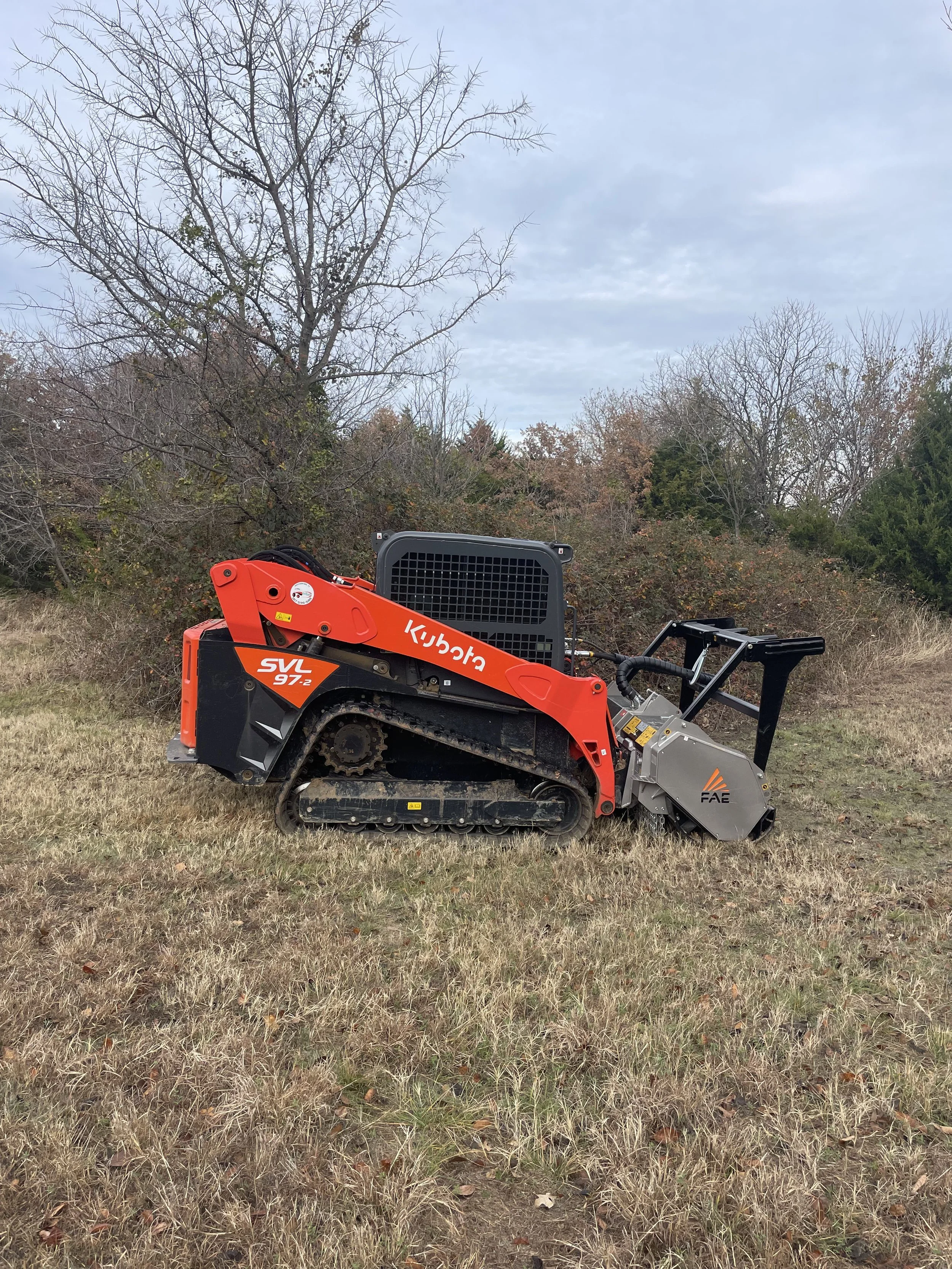 Skid Steer on Residential Land Clearing Job in Breckenridge, TX.